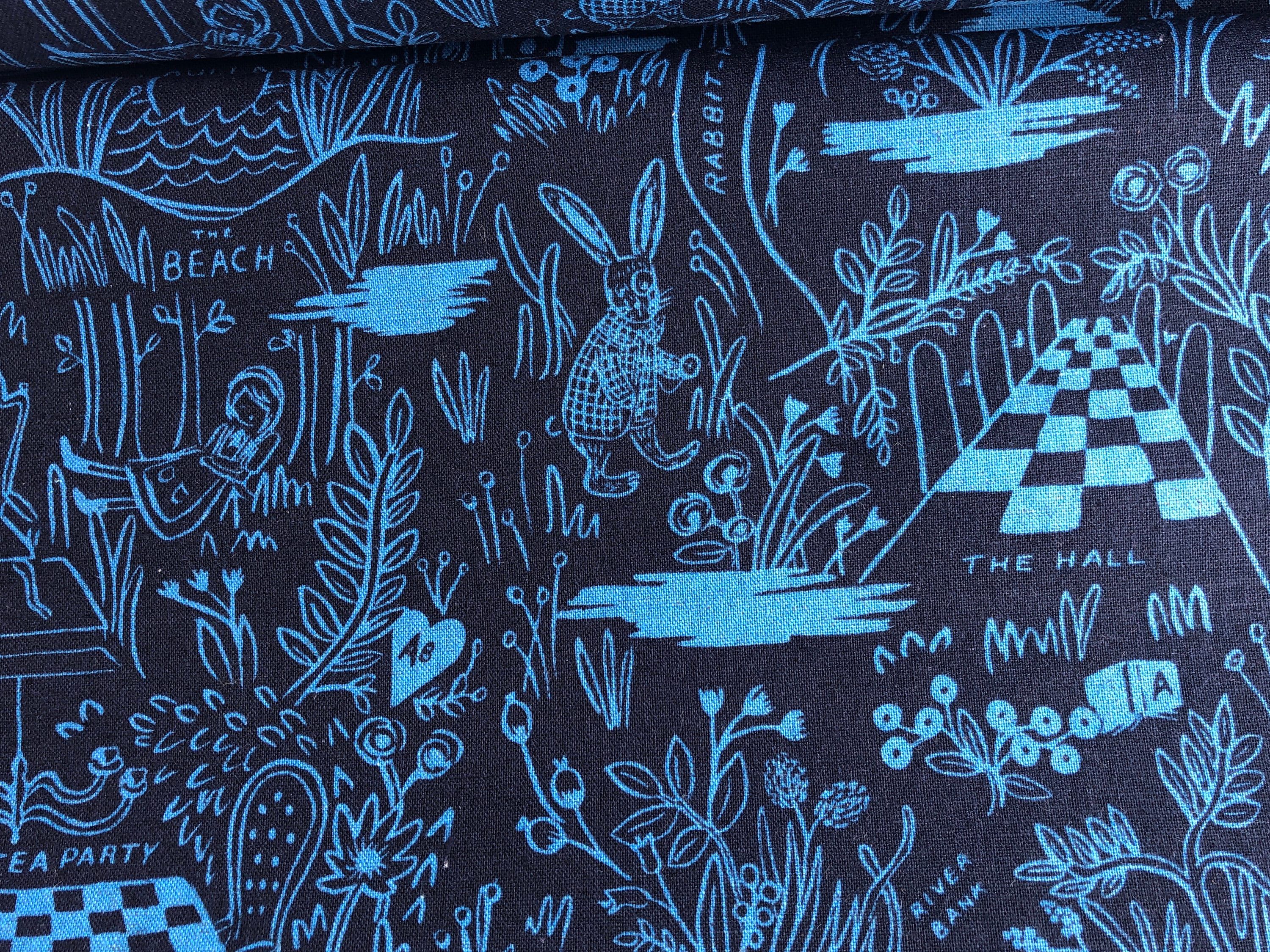 Wonderland-Rifle Paper Co-Magic Forest-Navy Canvas-Cotton+ Steel