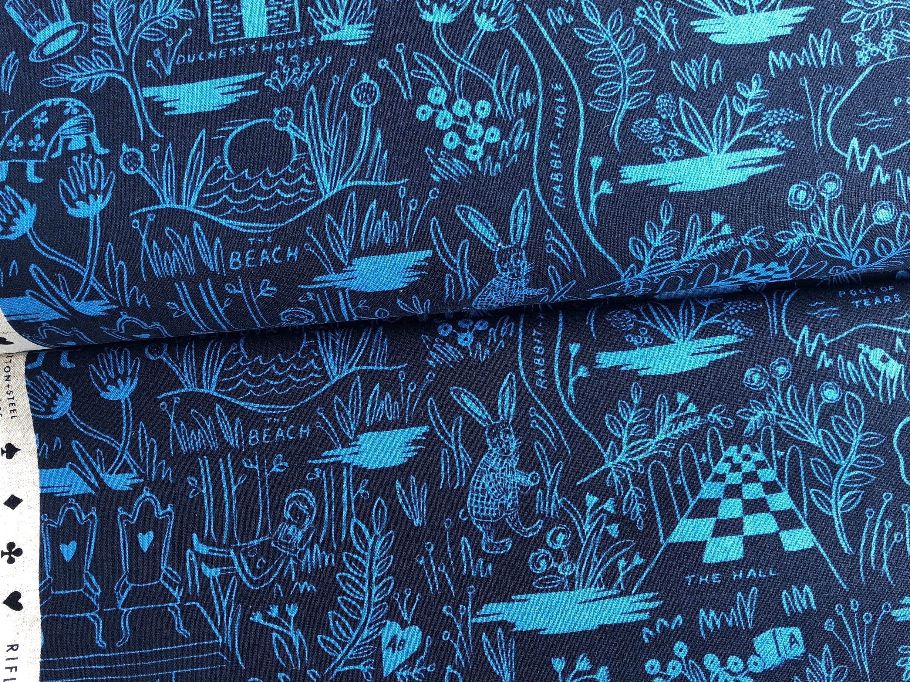 Wonderland-Rifle Paper Co-Magic Forest-Navy Canvas-Cotton+ Steel