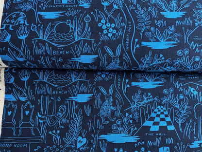 Wonderland-Rifle Paper Co-Magic Forest-Navy Canvas-Cotton+ Steel