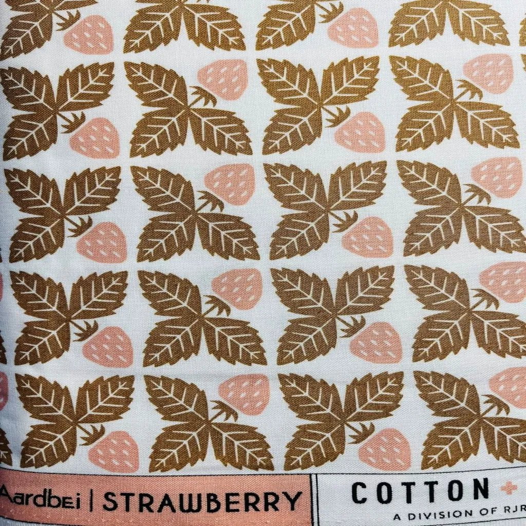 Along the Fields - Strawberry Honey Bee Fabric - Loes Van Oosten - Cotton+Steel