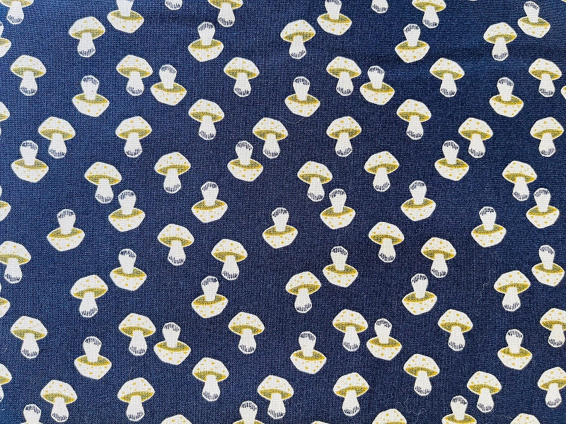In The Woods-Mushroom-Dark Slate Unbleached Fabric-Loes Van Oosten