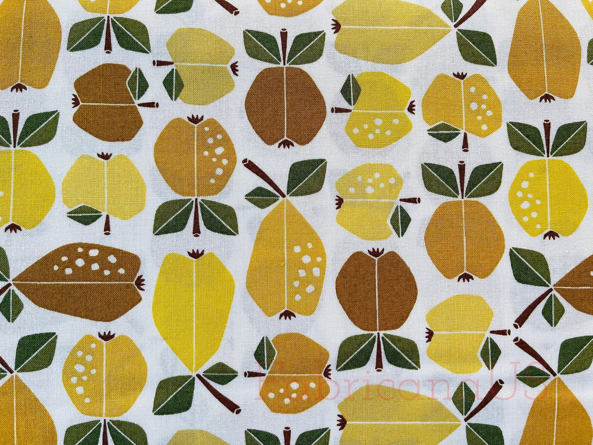 Under the Apple Tree-Orchard Golden Fabric-Loes Van Oosten-Cotton + Steel