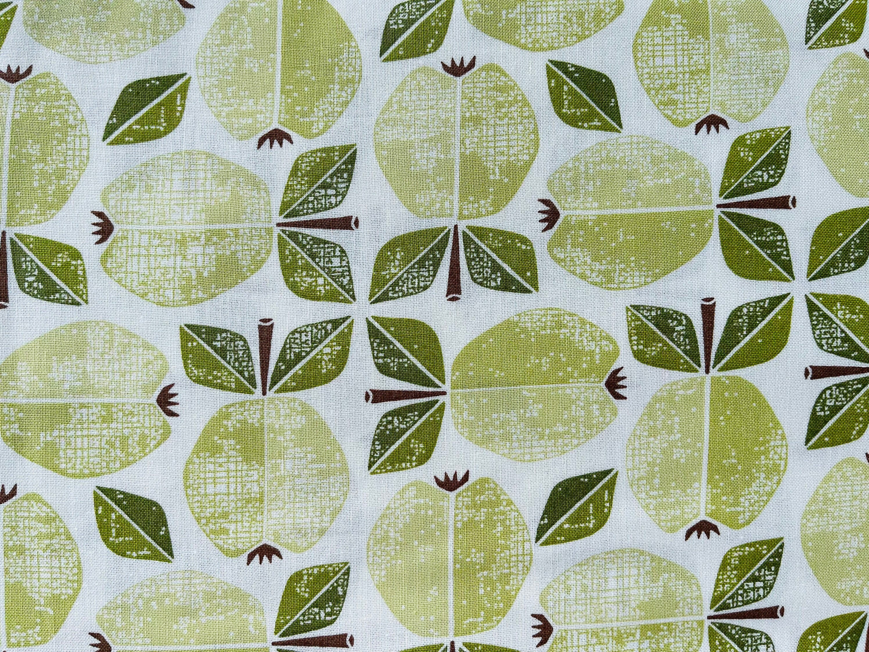 Under the Apple Tree-Apple Green-Cotton Fabric-Loes Van Oosten Fabric