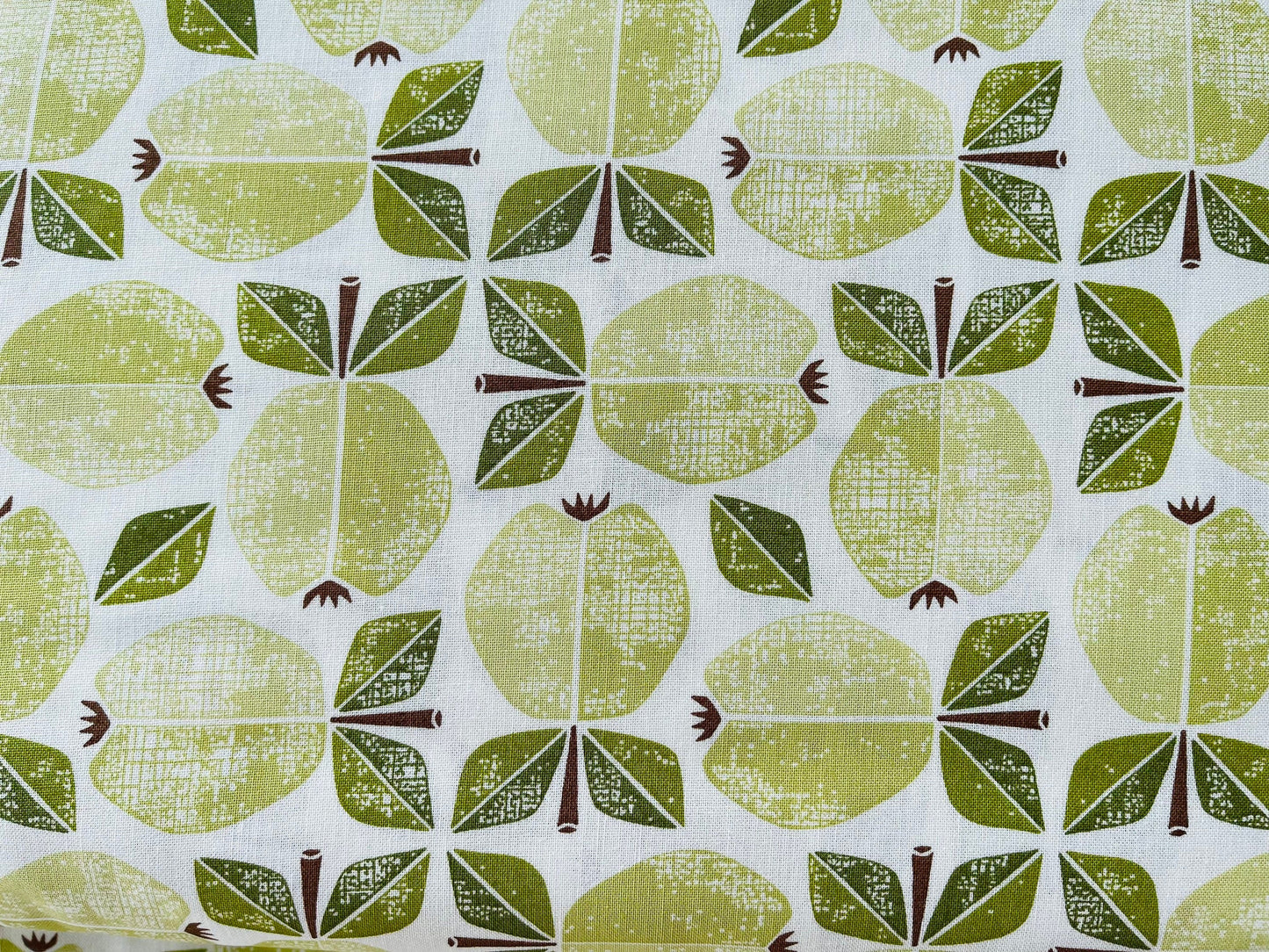 Under the Apple Tree-Apple Green-Cotton Fabric-Loes Van Oosten Fabric