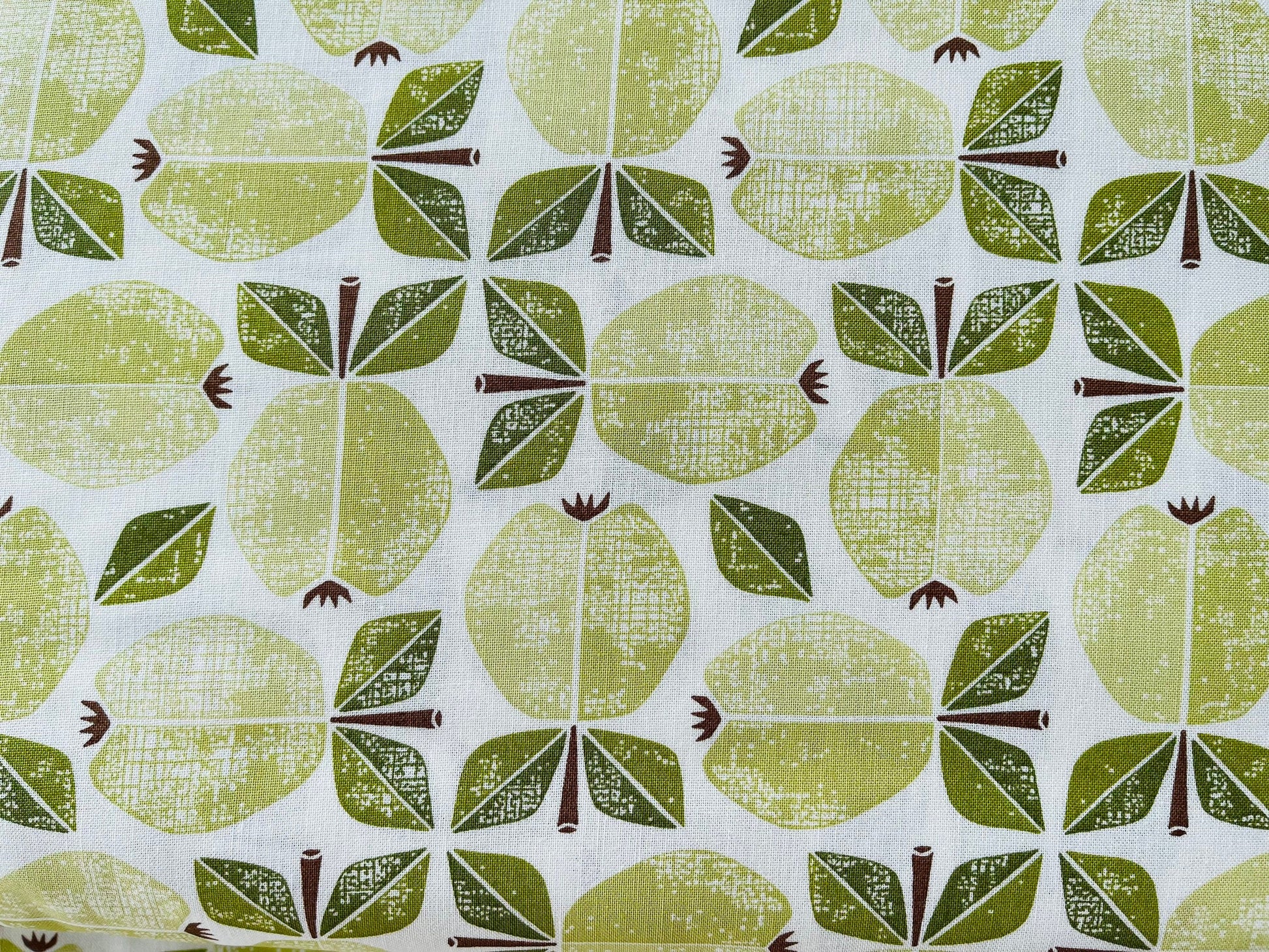 Under the Apple Tree-Apple Green-Cotton Fabric-Loes Van Oosten Fabric