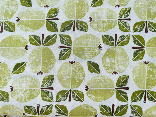 Under the Apple Tree-Apple Green-Cotton Fabric-Loes Van Oosten Fabric