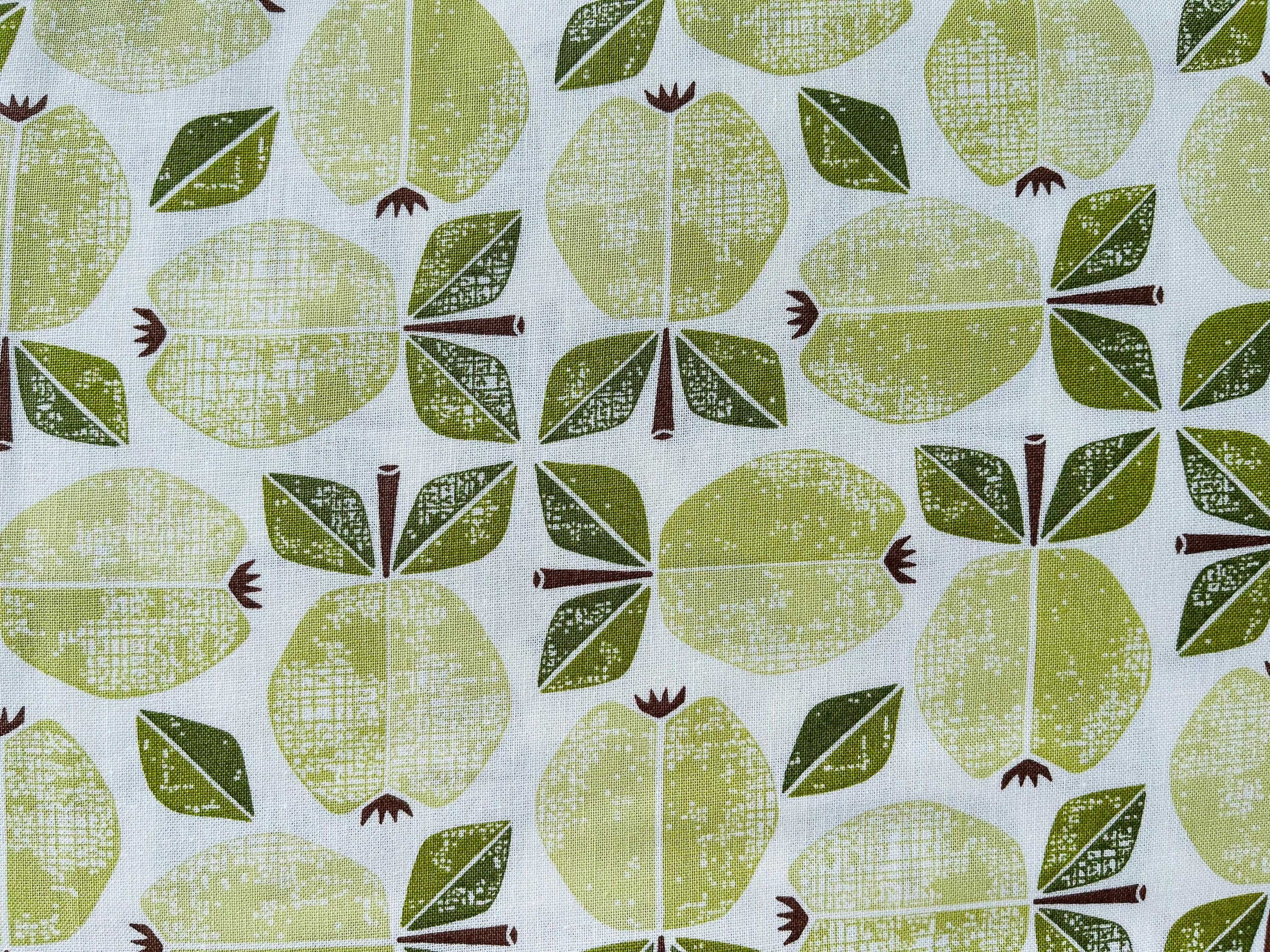 Under the Apple Tree-Apple Green-Cotton Fabric-Loes Van Oosten Fabric