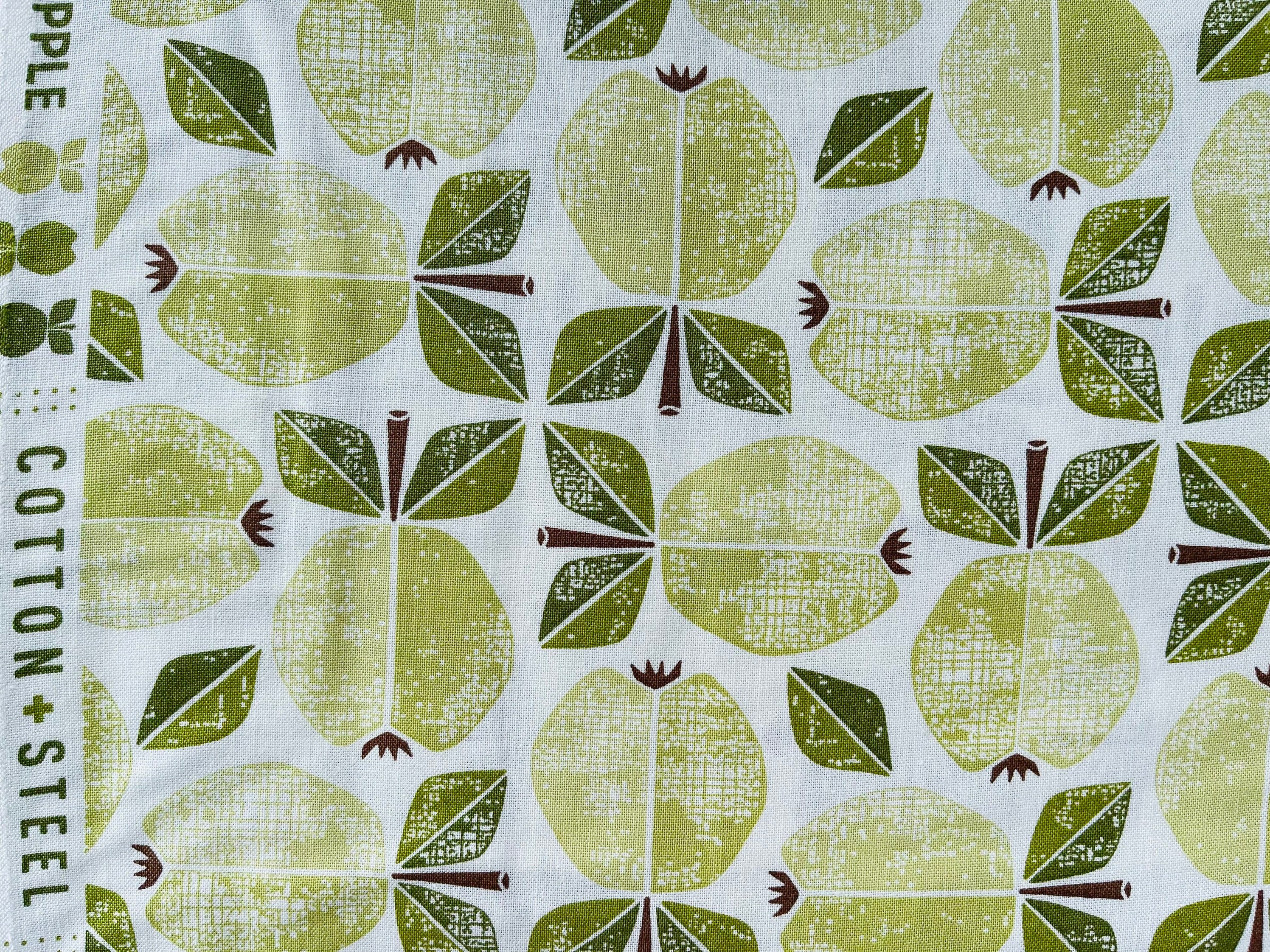 Under the Apple Tree-Apple Green-Cotton Fabric-Loes Van Oosten Fabric