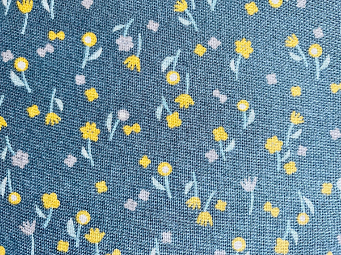 Neko and Tori-Flower Picking-Gray Cotton-Itsuko Naka-Cotton+Steel