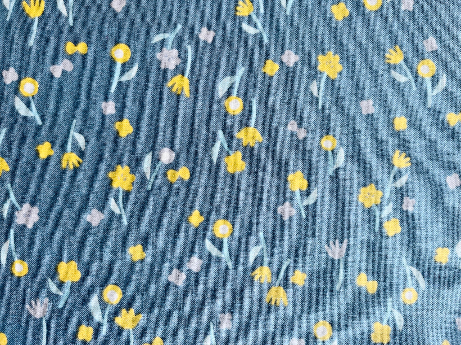 Neko and Tori-Flower Picking-Gray Cotton-Itsuko Naka-Cotton+Steel