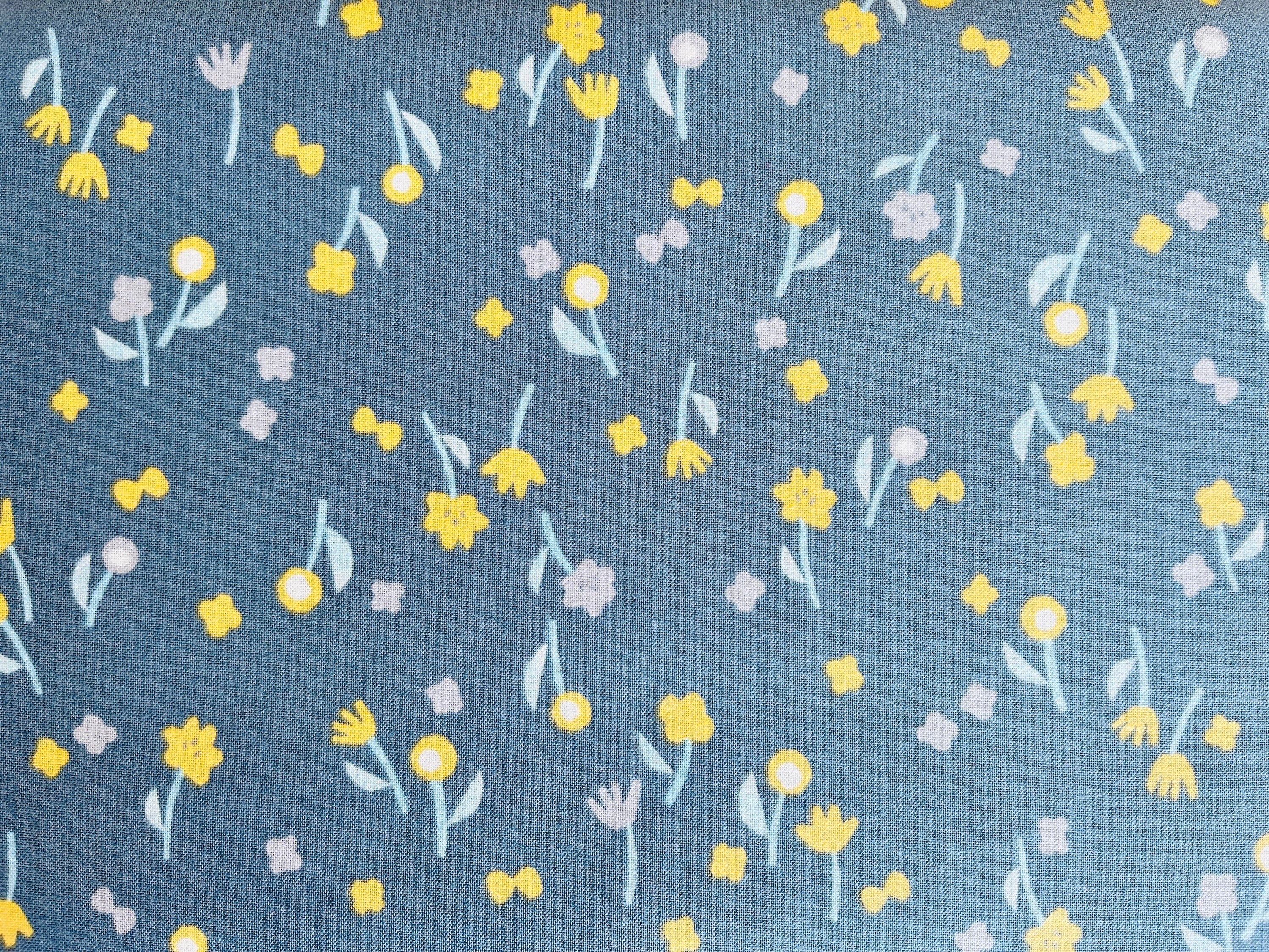 Neko and Tori-Flower Picking-Gray Cotton-Itsuko Naka-Cotton+Steel