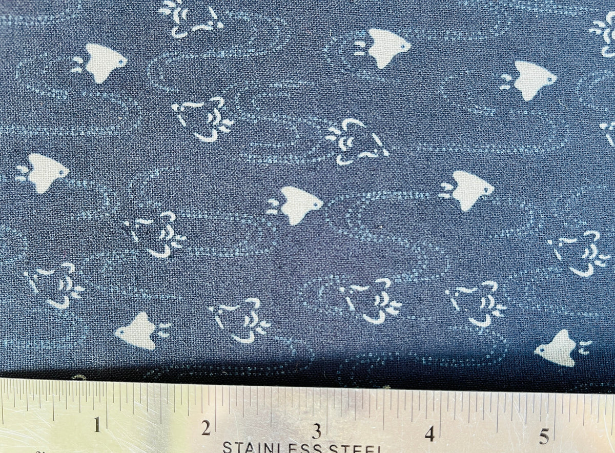 Bird Fabric-Navy Blue-Westex Sevenberry-Japanese Sheeting Fabric-88222-8-13