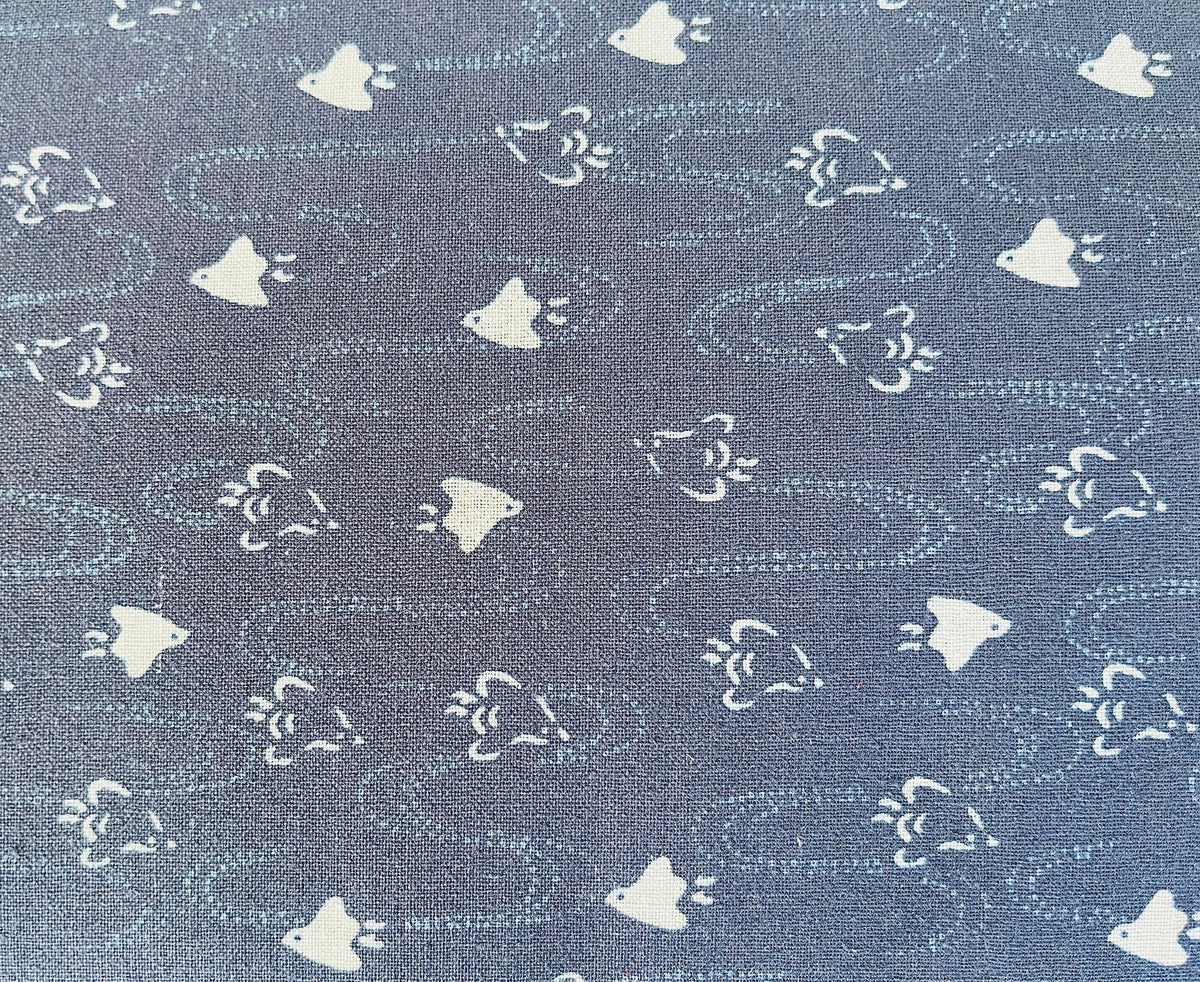 Bird Fabric-Navy Blue-Westex Sevenberry-Japanese Sheeting Fabric-88222-8-13