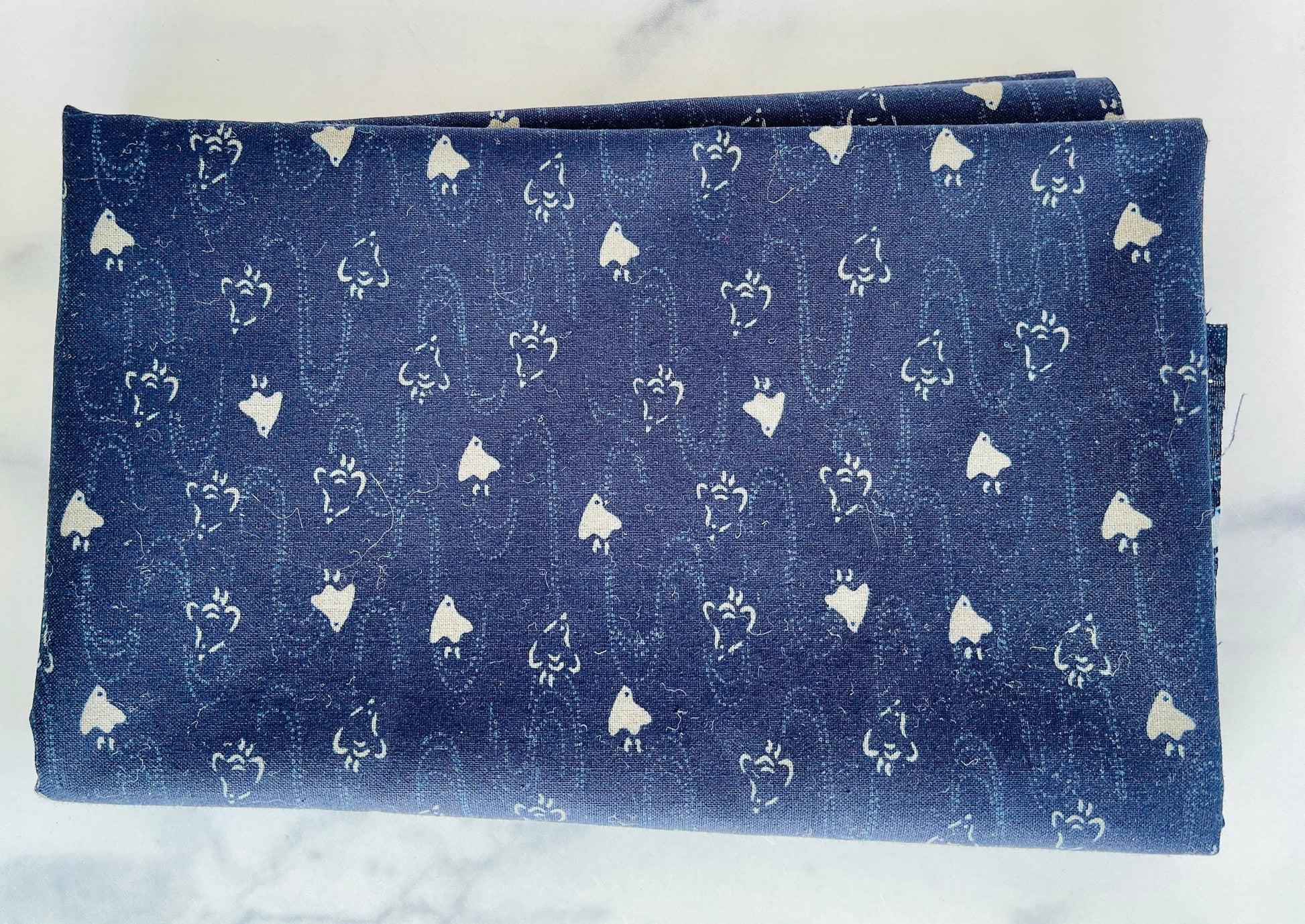 Bird Fabric-Navy Blue-Westex Sevenberry-Japanese Sheeting Fabric-88222-8-13