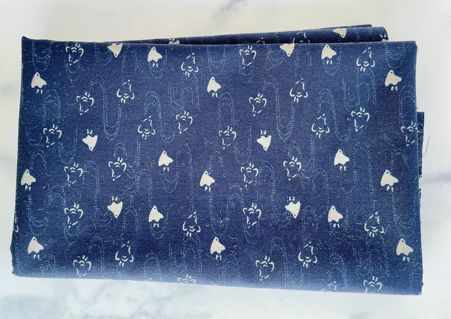 Bird Fabric-Navy Blue-Westex Sevenberry-Japanese Sheeting Fabric-88222-8-13