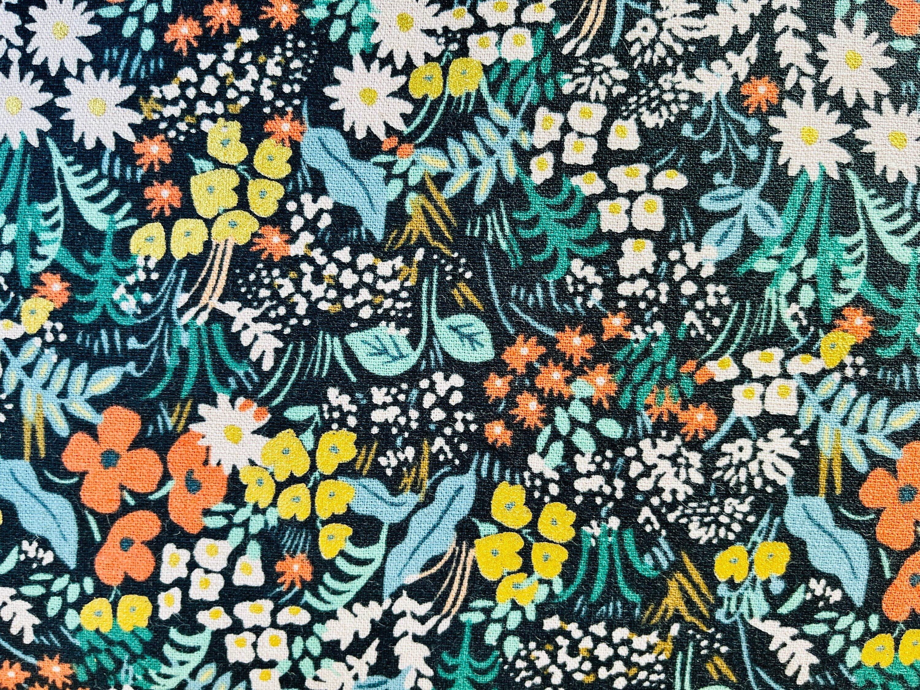 Bon Voyage-Meadow Black-Multi Unbleached Metallic Canvas-Rifle Paper Co-Cotton+ Steel