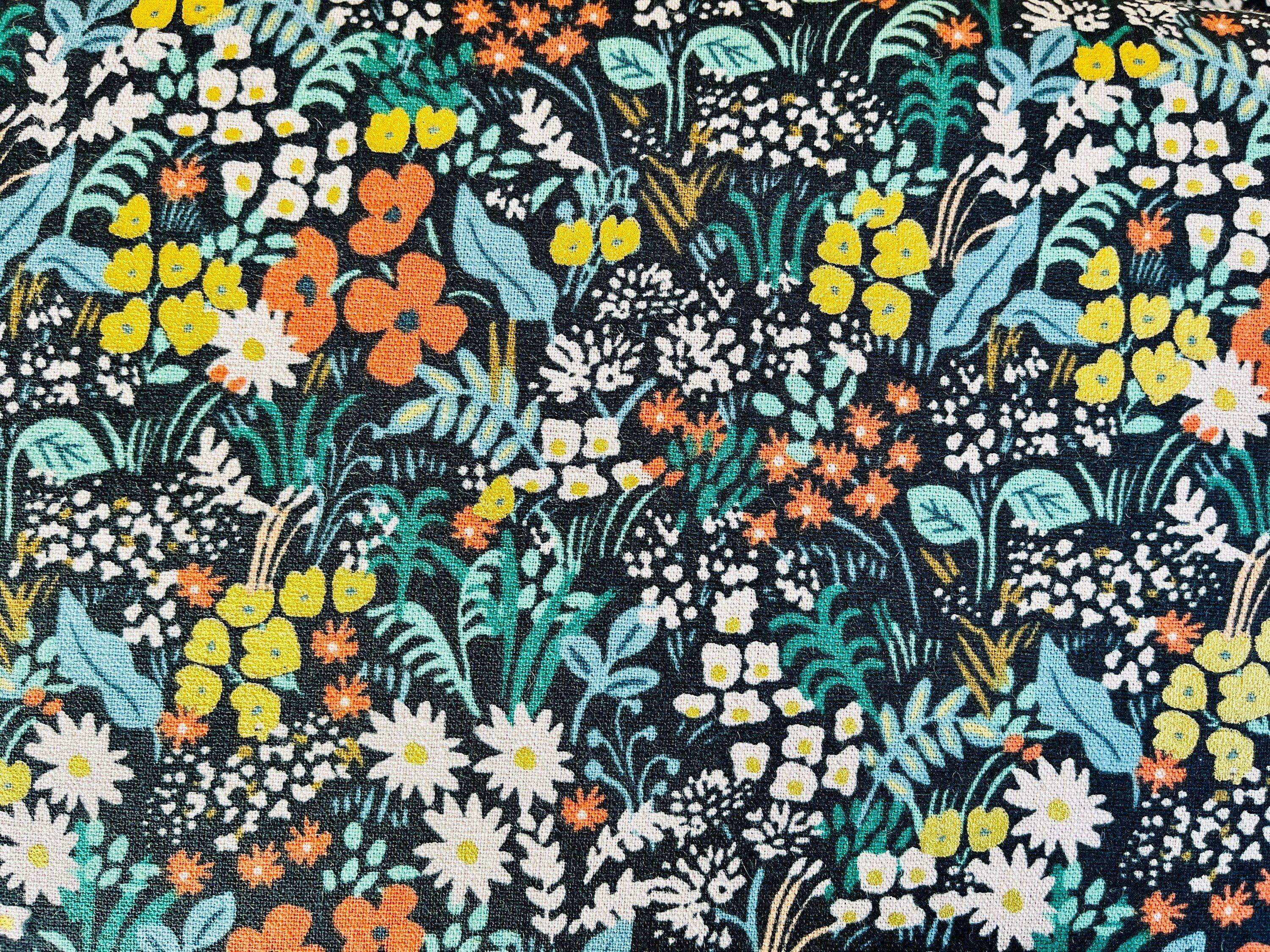 Bon Voyage-Meadow Black-Multi Unbleached Metallic Canvas-Rifle Paper Co-Cotton+ Steel