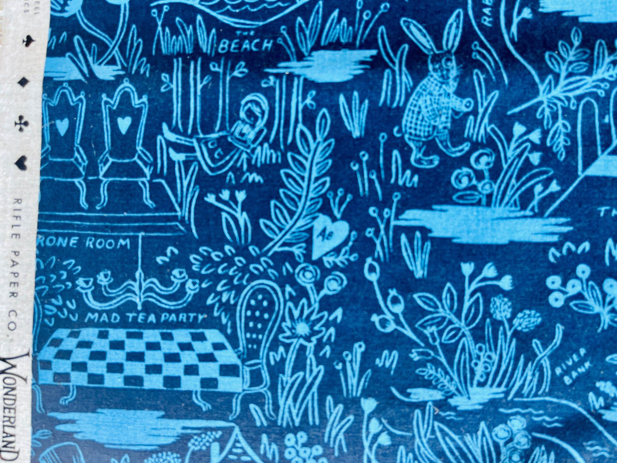 Wonderland-Rifle Paper Co-Magic Forest-Navy Canvas-Cotton+ Steel