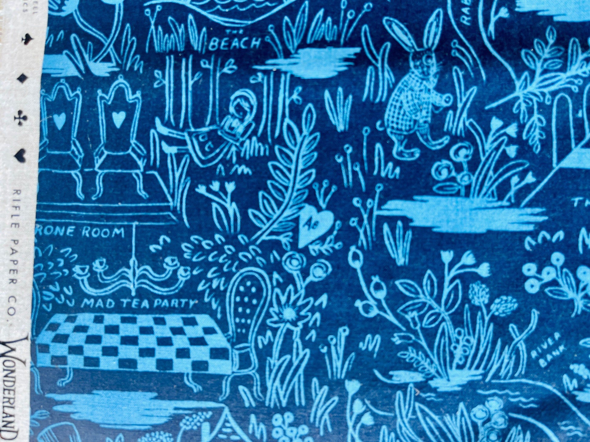 Wonderland-Rifle Paper Co-Magic Forest-Navy Canvas-Cotton+ Steel