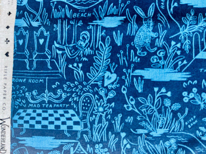 Wonderland-Rifle Paper Co-Magic Forest-Navy Canvas-Cotton+ Steel