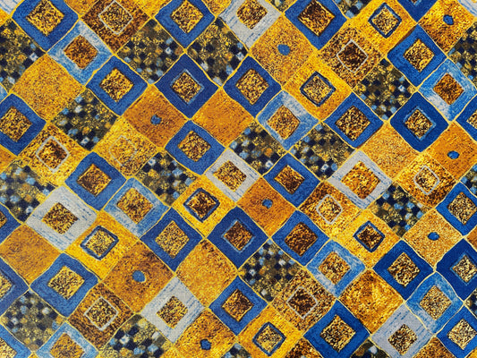 Gustav Klimt - Cobalt - Robert Kaufman - Quilting Cotton Fabric