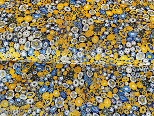 Robert Kaufman - Circles Cobalt Metallic - Gustav Klimt Robert Kaufman