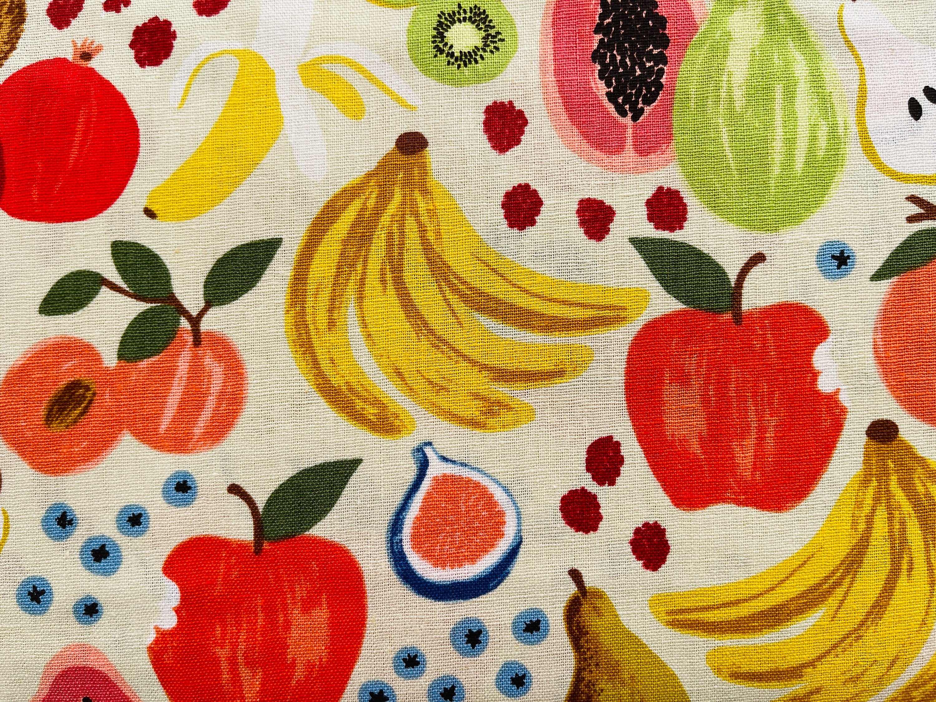 Orchard-Fruit Stand-Cream Canvas Fabric-Rifle Paper Co-RP1200-CR5C