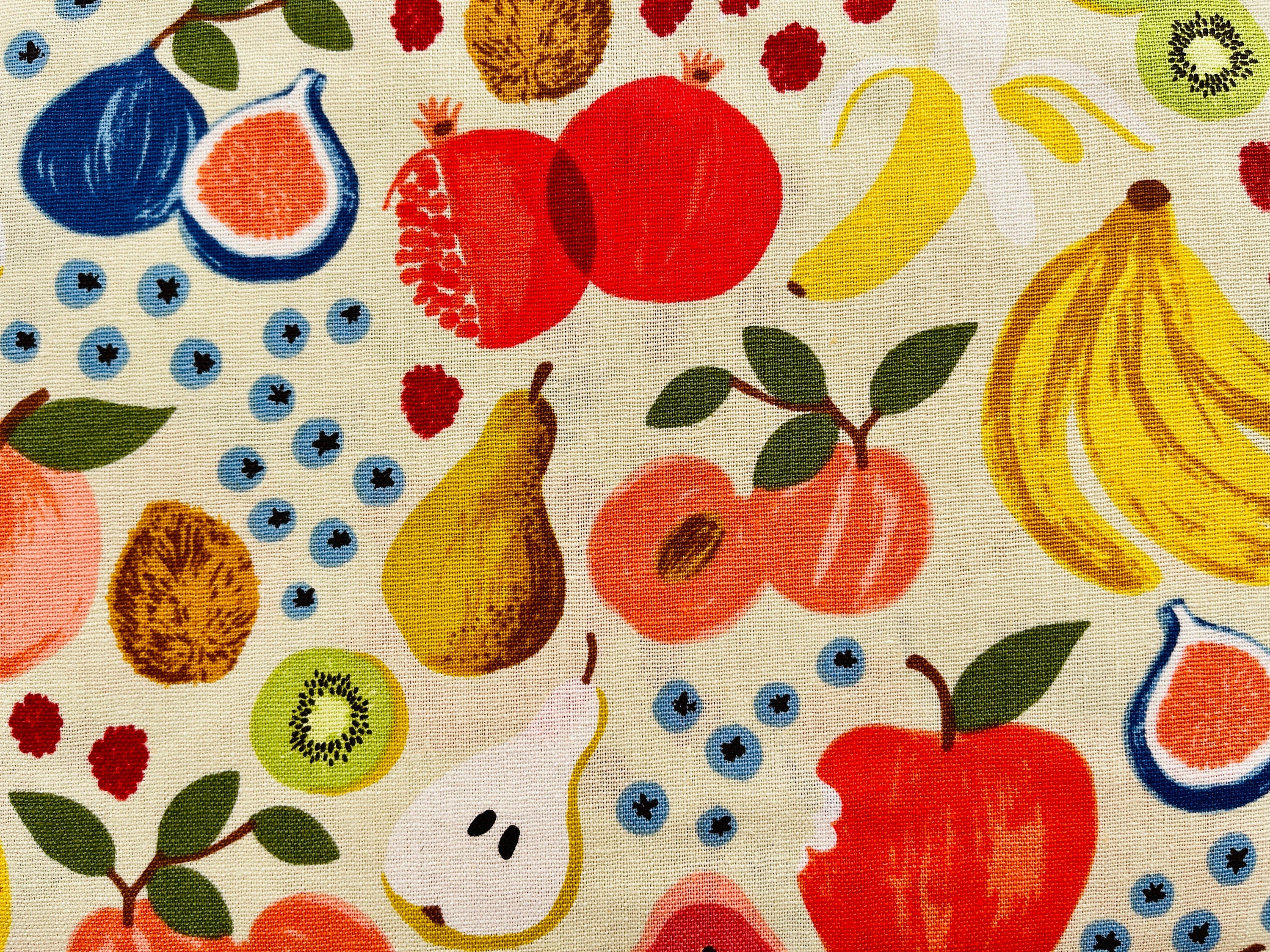 Orchard-Fruit Stand-Cream Canvas Fabric-Rifle Paper Co-RP1200-CR5C