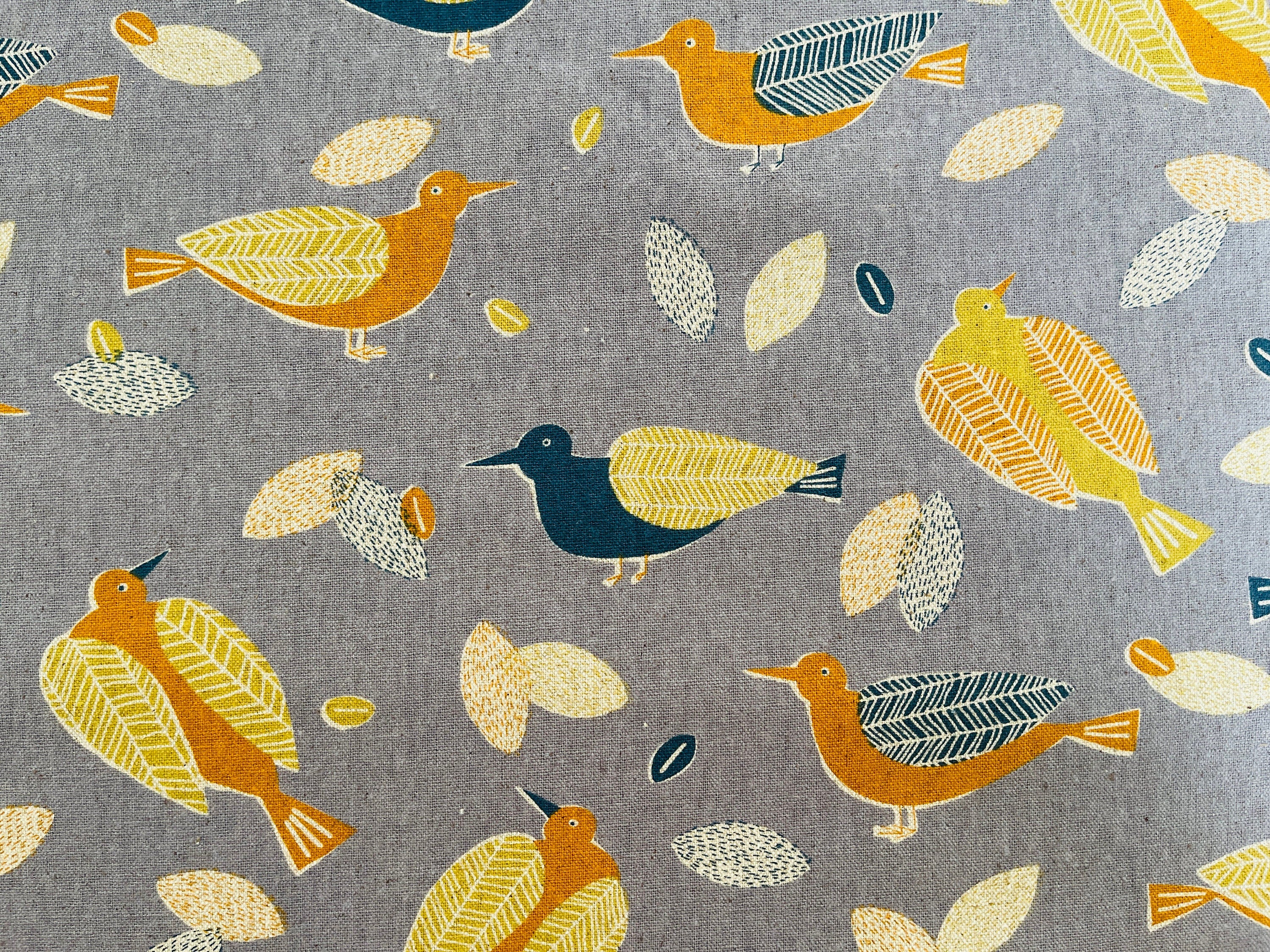 Bird-Bird Cotton Linen Canvas-Robert Kaufman-Japanese Fabric-SB-850433D1