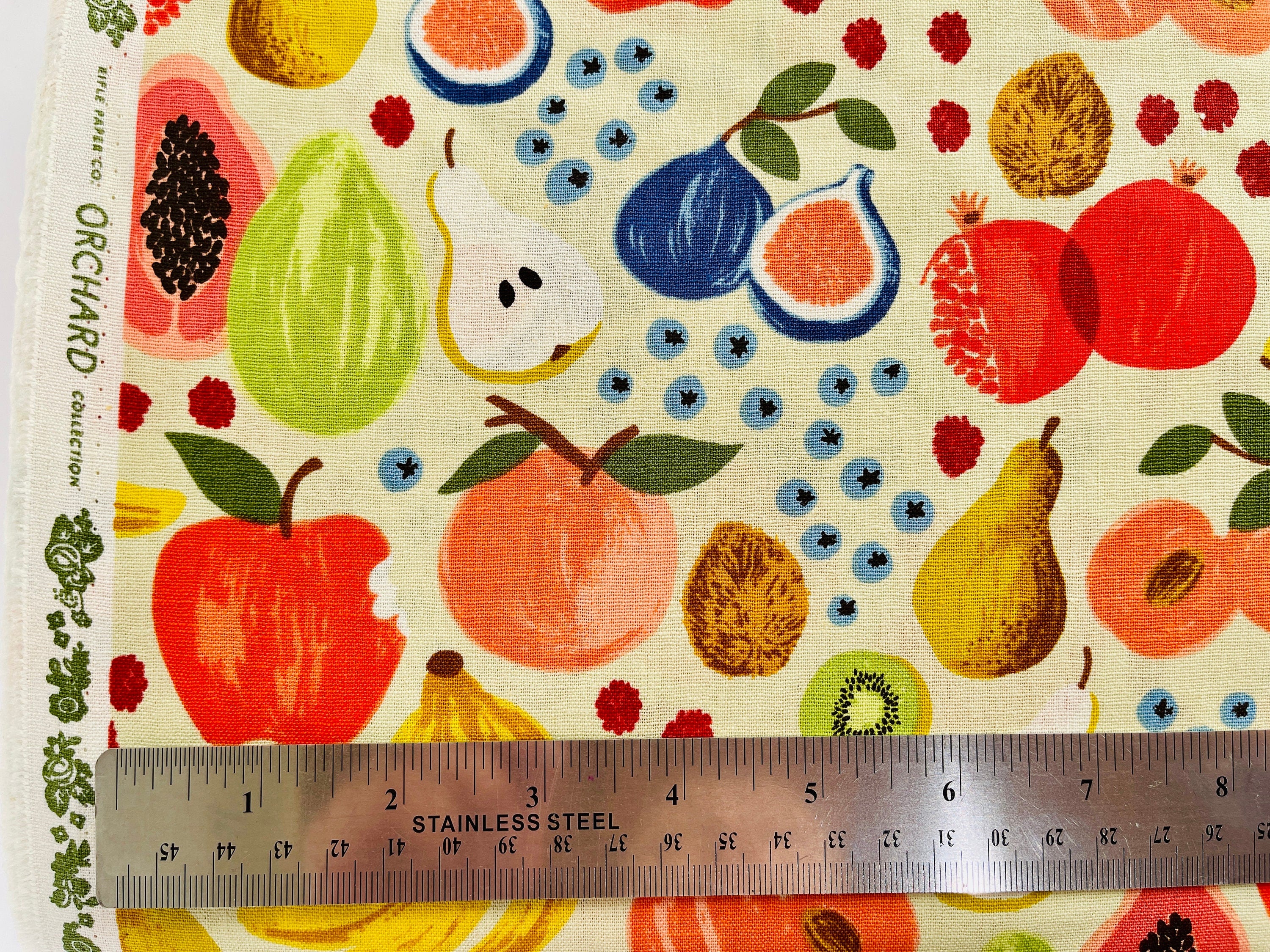 Orchard-Fruit Stand-Cream Canvas Fabric-Rifle Paper Co-RP1200-CR5C