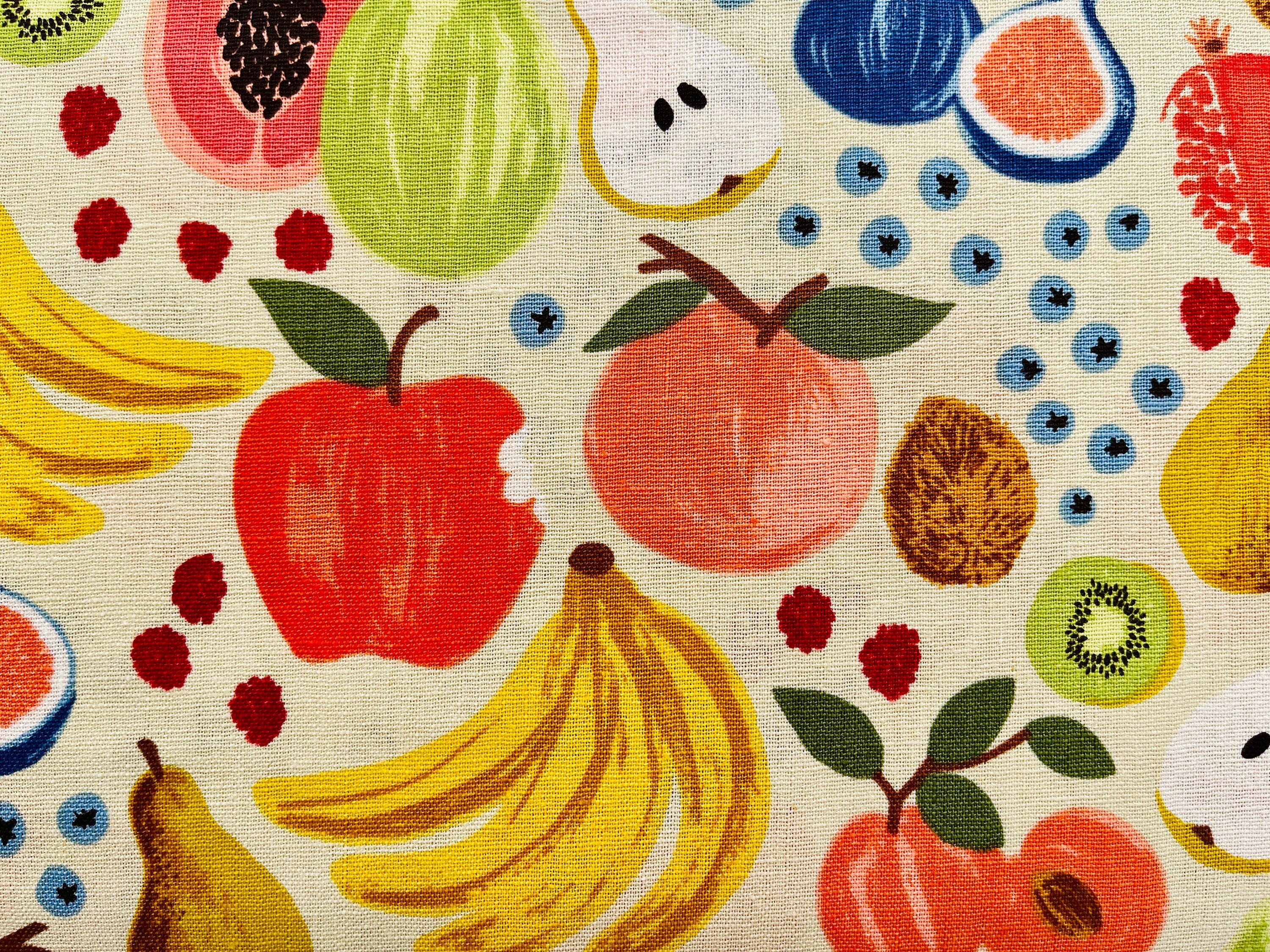 Orchard-Fruit Stand-Cream Canvas Fabric-Rifle Paper Co-RP1200-CR5C