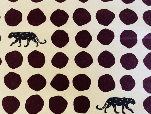Panther - Panther Cotton Sailcloth Heavyweight Canvas - Echino - Japanese Fabric - EYX 98050-50