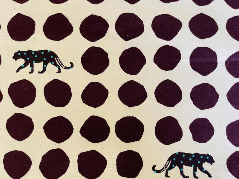 Panther - Panther Cotton Sailcloth Heavyweight Canvas - Echino - Japanese Fabric - EYX 98050-50