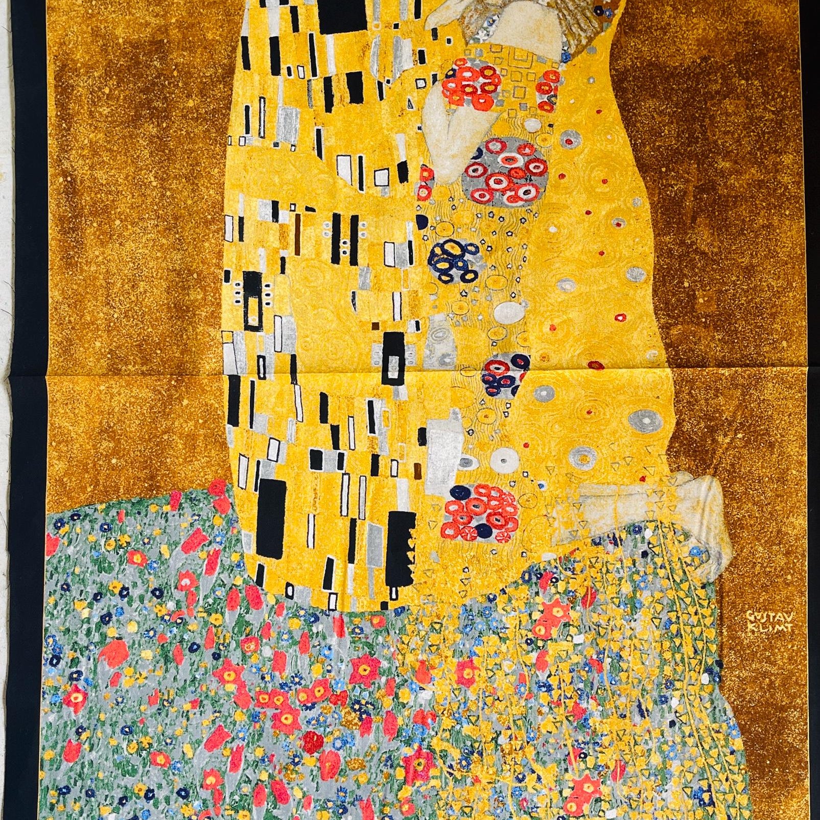Gustav Klimt - Kissing - Gold - Robert Kaufman - Quilting Cotton Panel