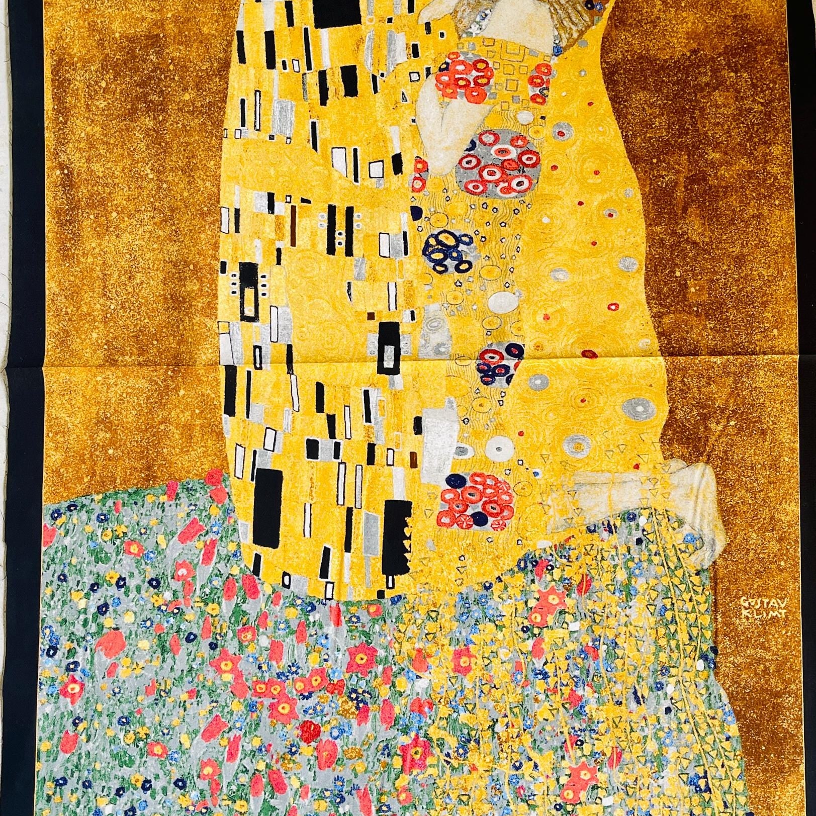 Gustav Klimt - Kissing - Gold - Robert Kaufman - Quilting Cotton Panel