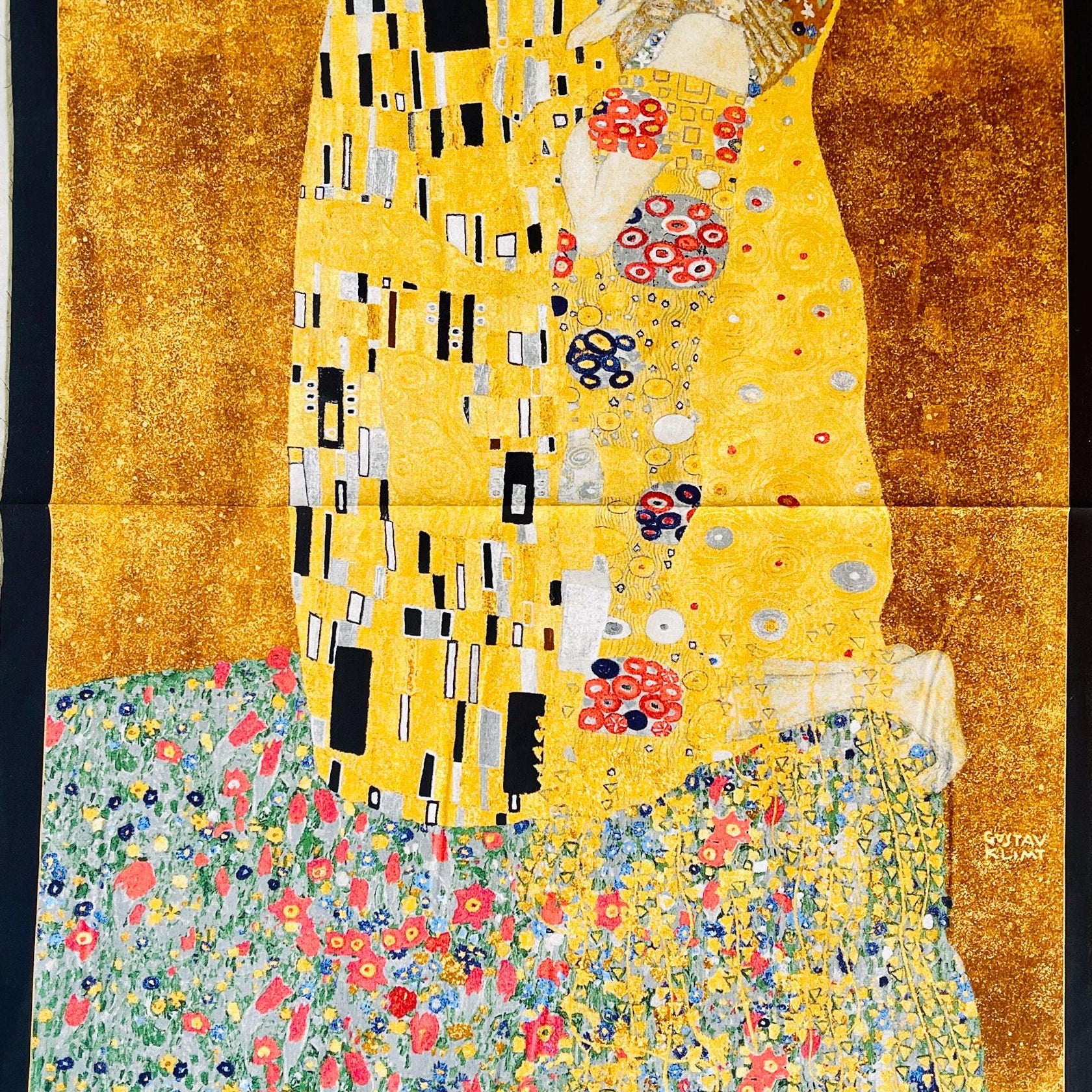 Gustav Klimt - Kissing - Gold - Robert Kaufman - Quilting Cotton Panel