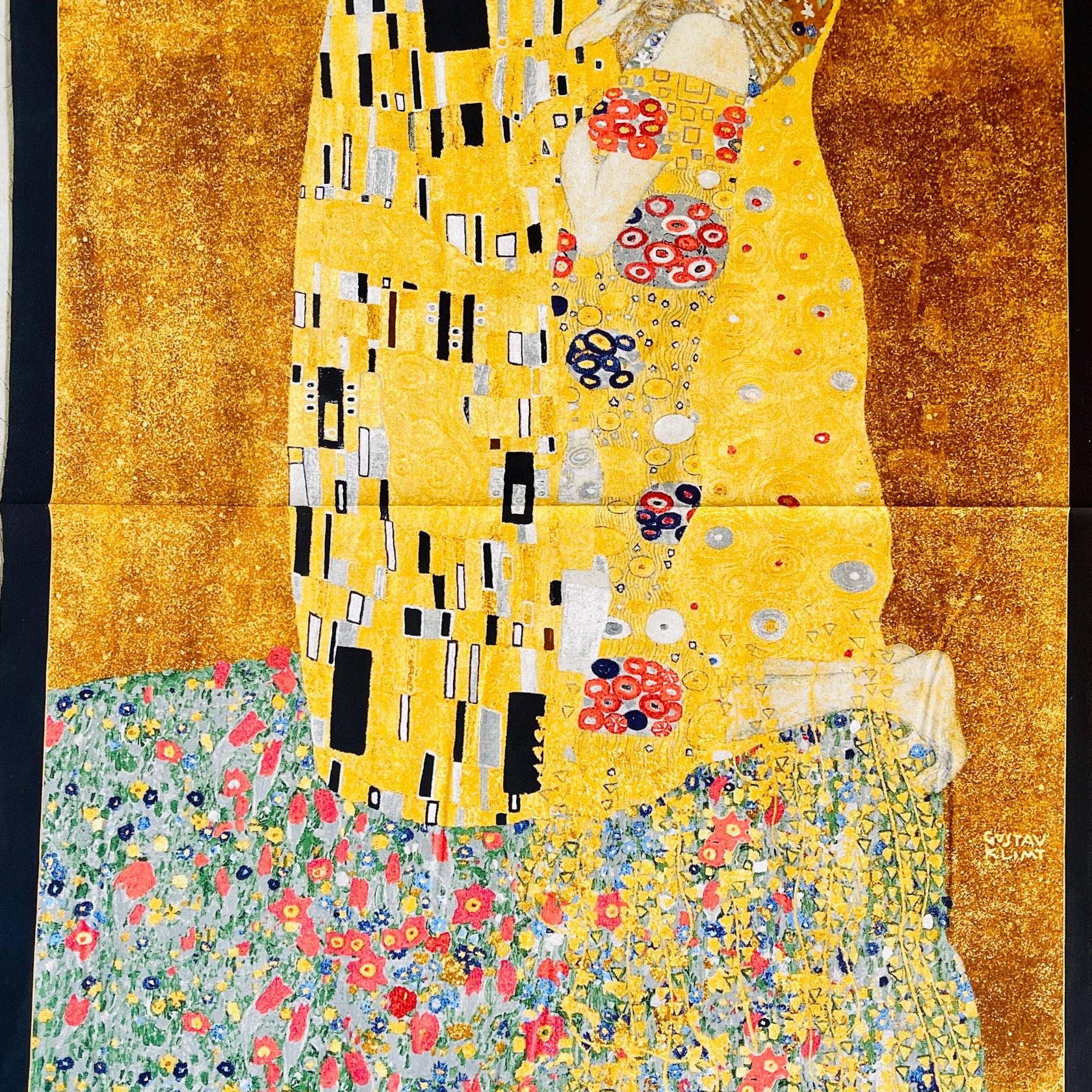 Gustav Klimt - Kissing - Gold - Robert Kaufman - Quilting Cotton Panel