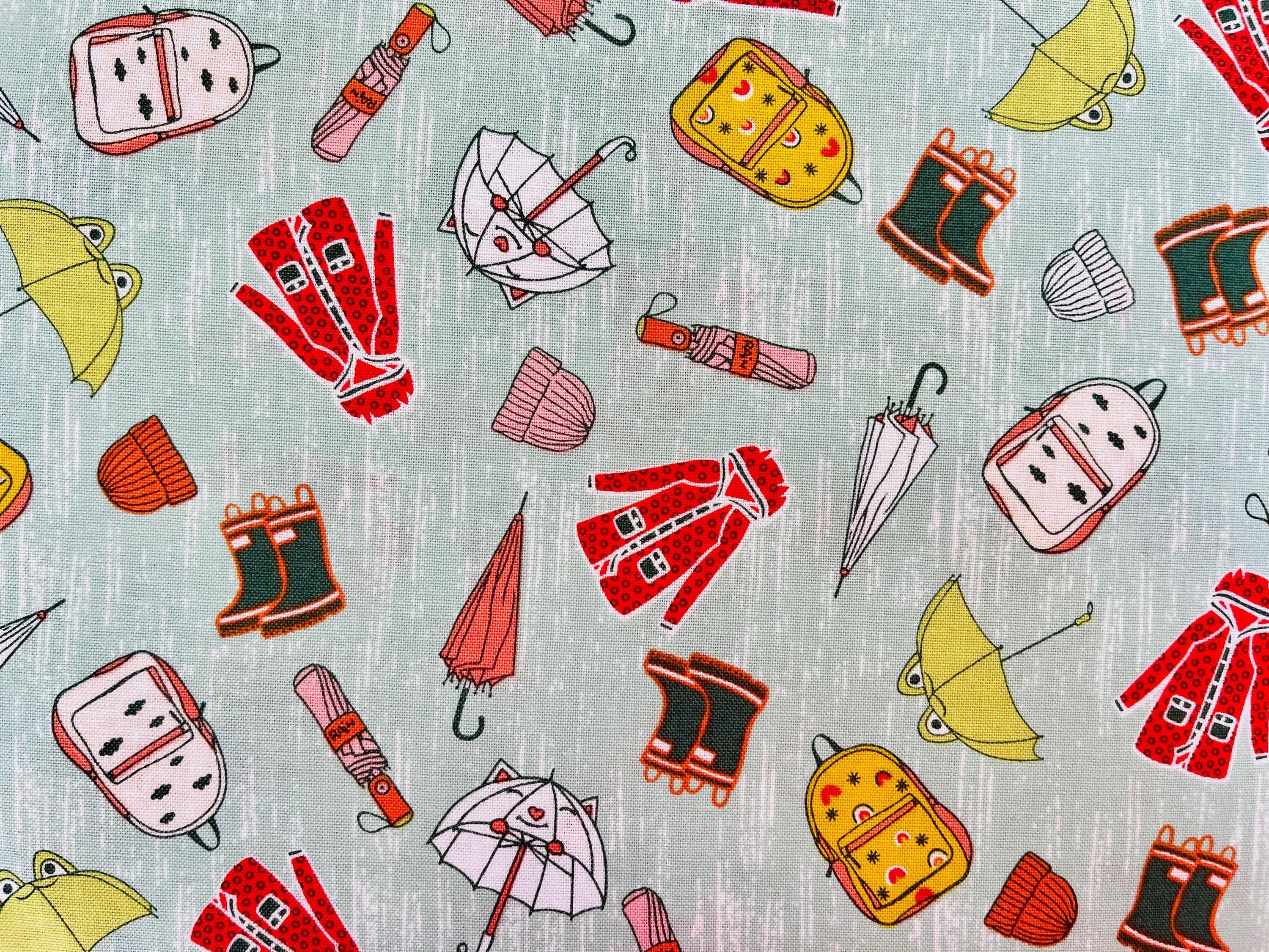 The Bright Leaf Design Splish Splash Rainy Day Outfit Quilting Cotton Fabric