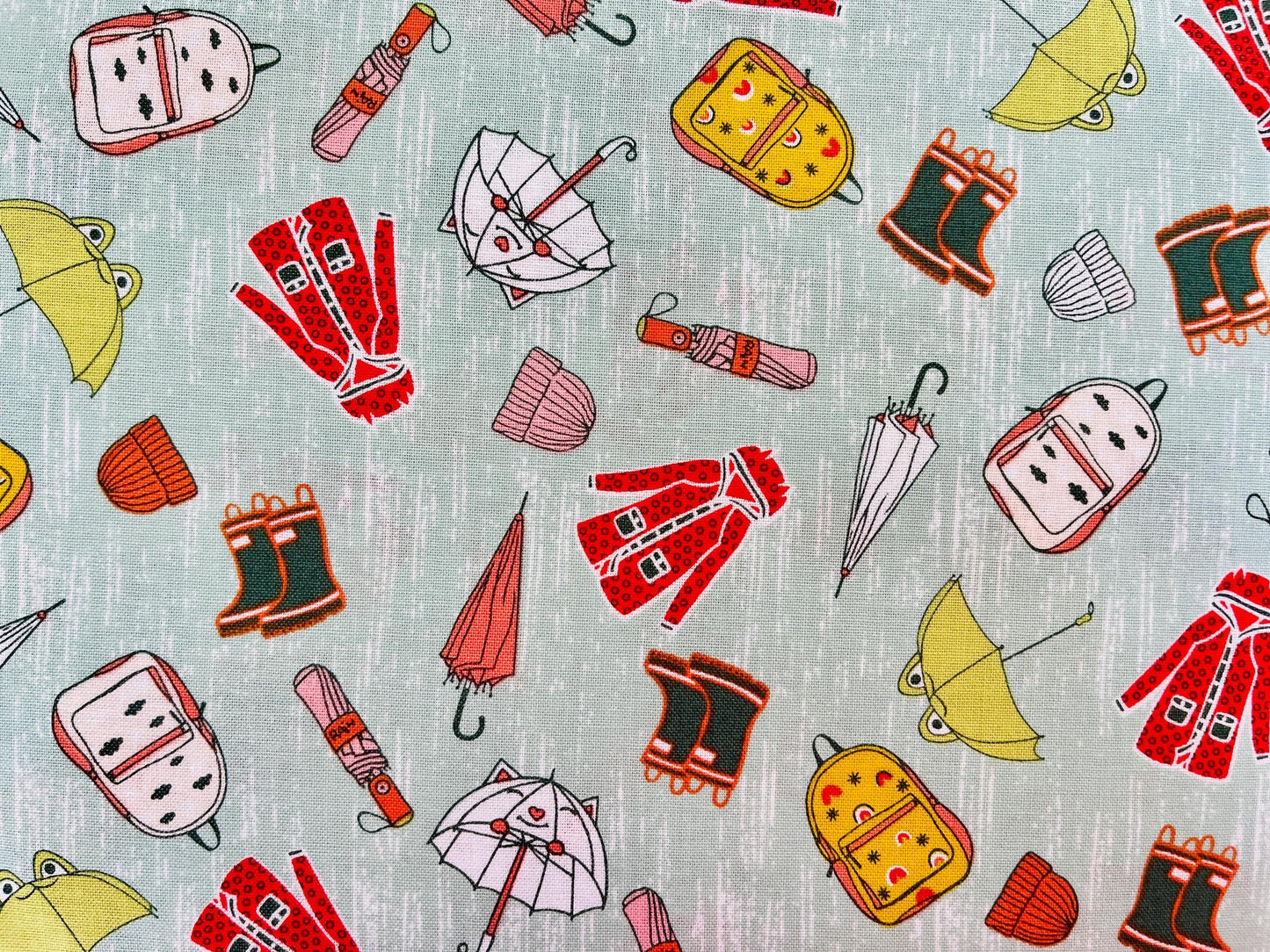 The Bright Leaf Design Splish Splash Rainy Day Outfit Quilting Cotton Fabric