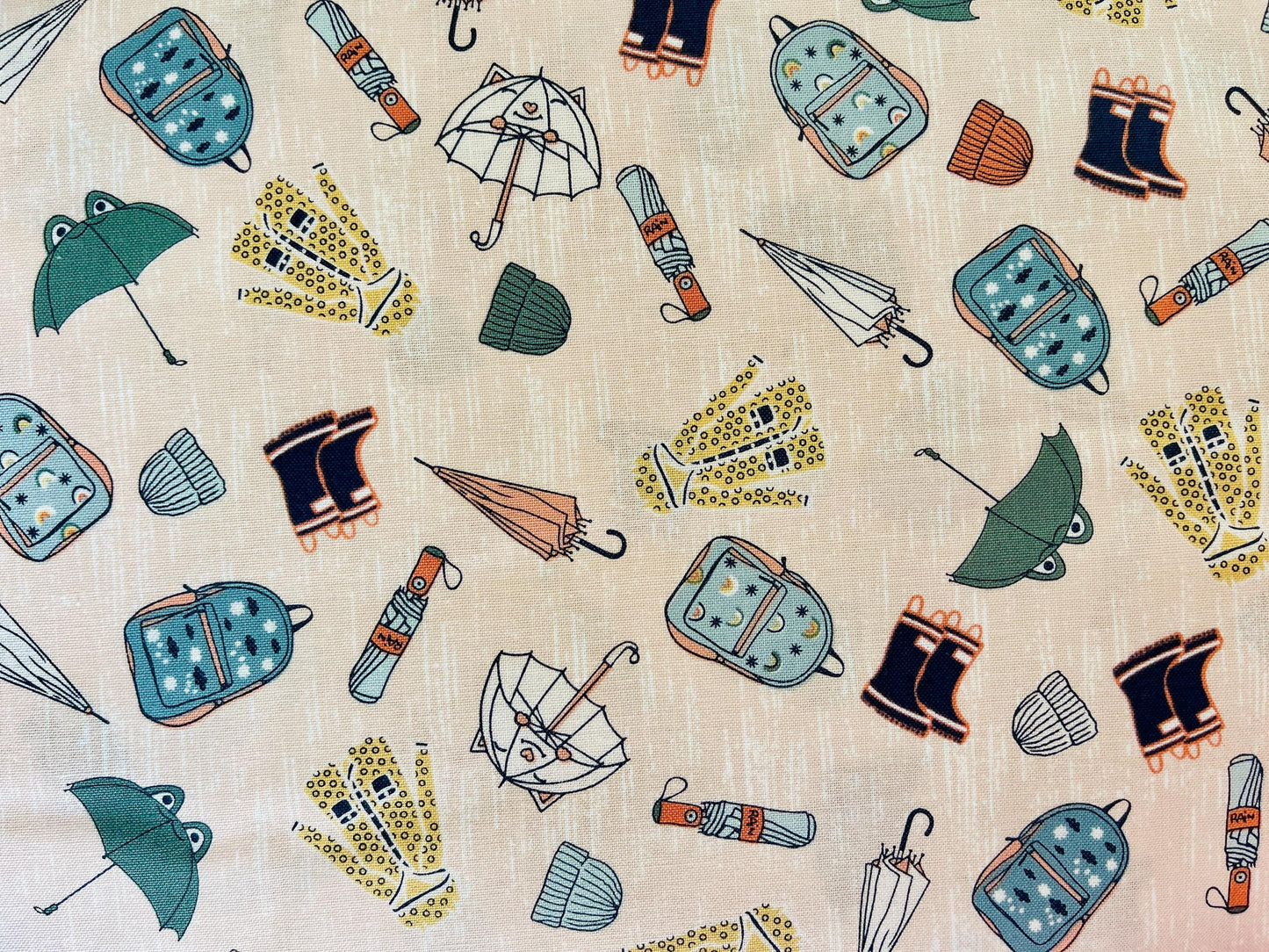 The Bright Leaf Design Splish Splash Rainy Day Outfit Quilting Cotton Fabric