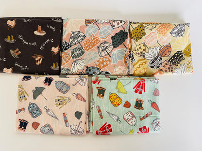 Splish Splash-Fat Quarter (5) Fabric-Rain Boots Fabric-The Bright Leaf Design-BL102-CH2