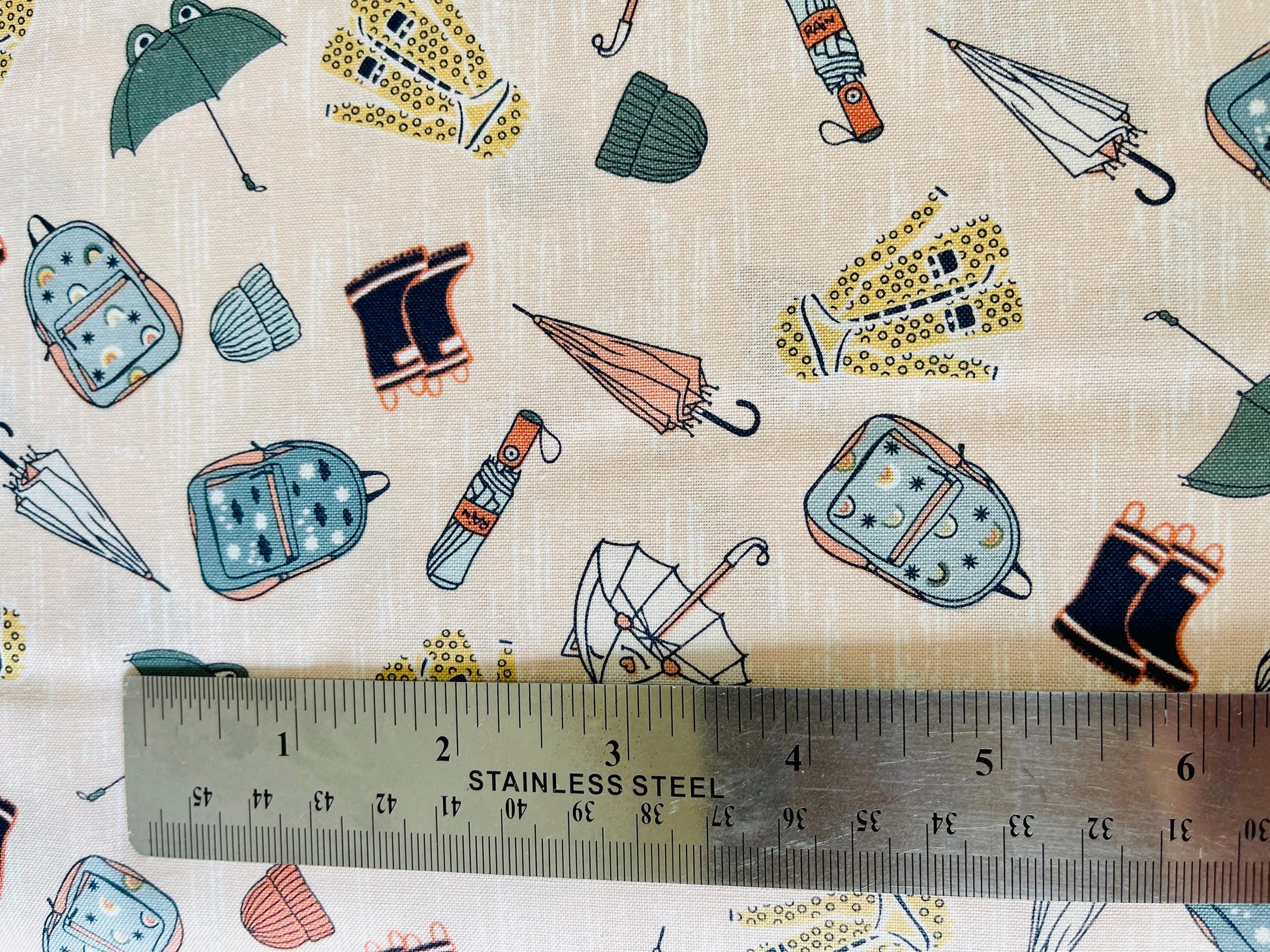 The Bright Leaf Design Splish Splash Rainy Day Outfit Quilting Cotton Fabric