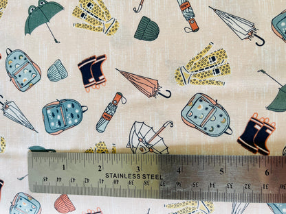 The Bright Leaf Design Splish Splash Rainy Day Outfit Quilting Cotton Fabric