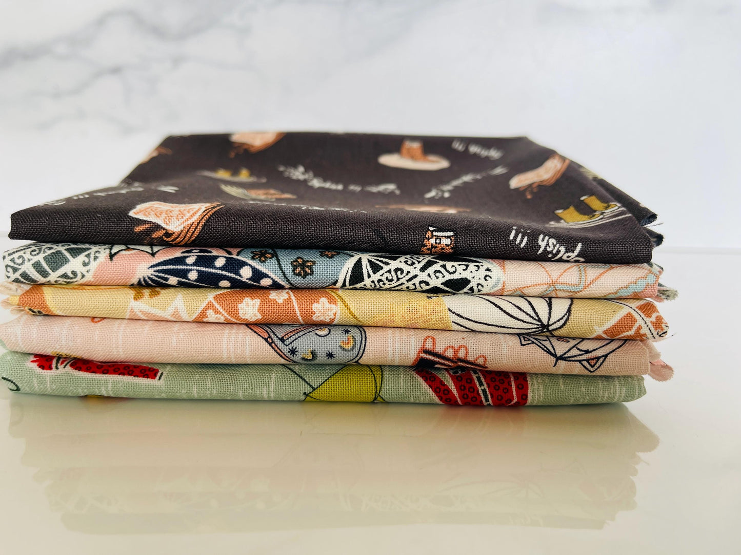 Splish Splash-Fat Quarter (5) Fabric-Rain Boots Fabric-The Bright Leaf Design-BL102-CH2