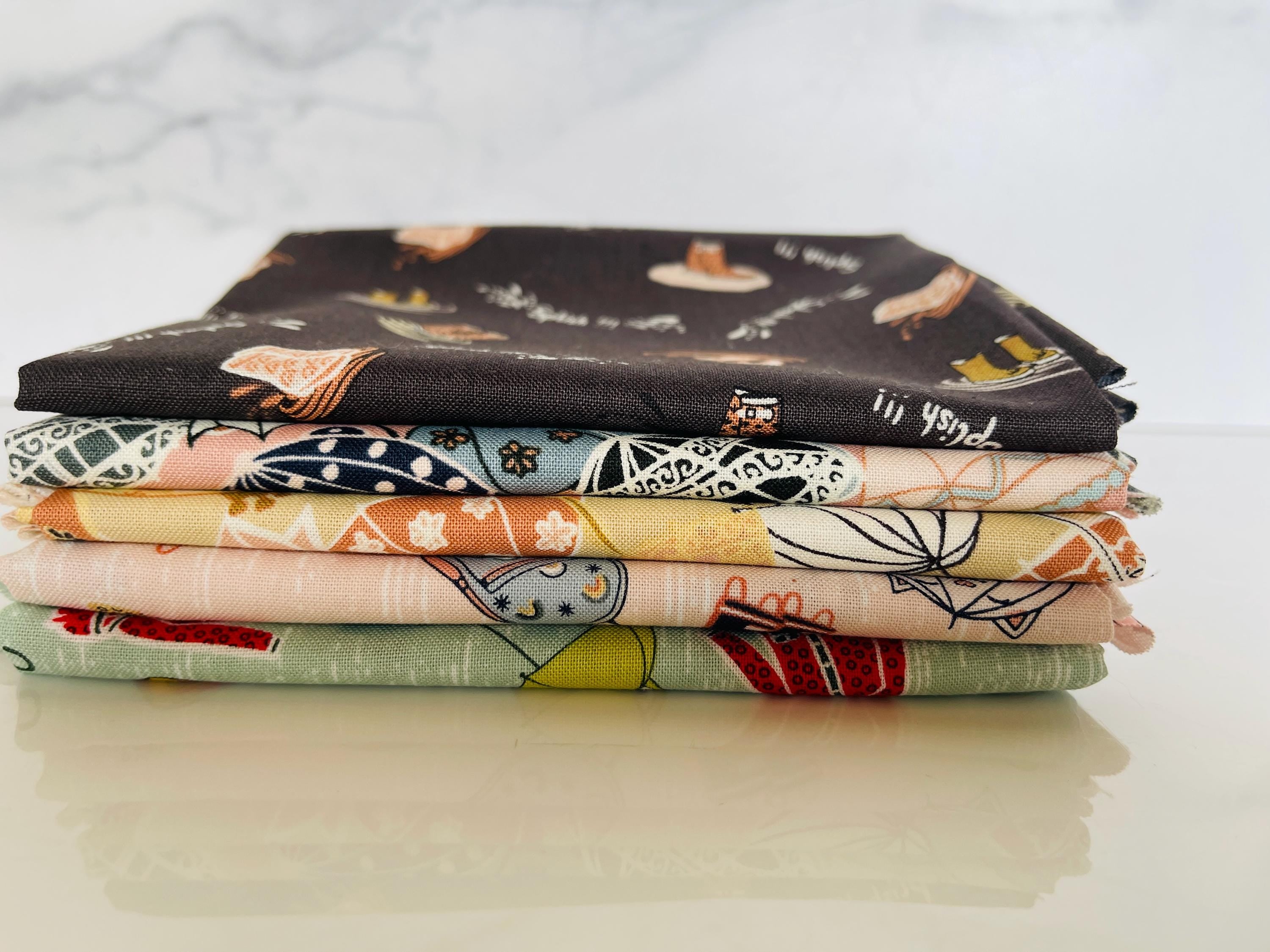 Splish Splash-Fat Quarter (5) Fabric-Rain Boots Fabric-The Bright Leaf Design-BL102-CH2