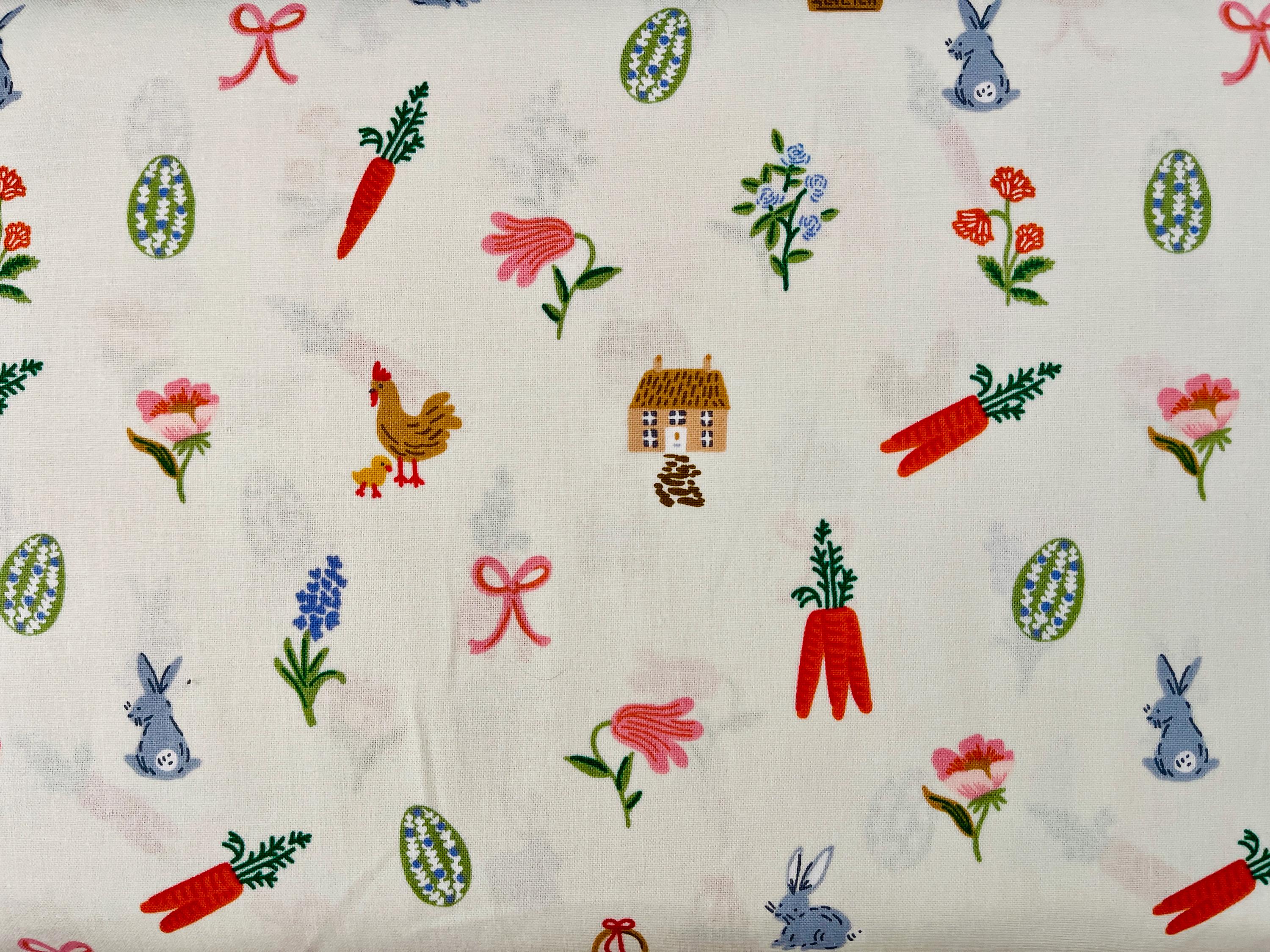 Easter - Easter Collection - Easter Basket - Cream Fabric - Rifle Paper Co - RP1502-CR1