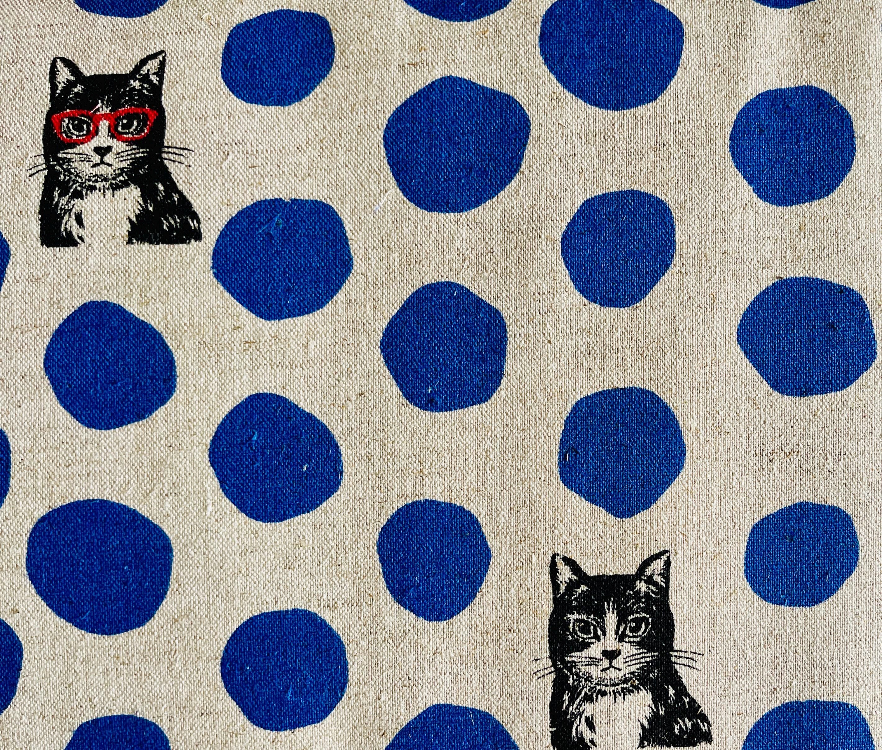 Cat - Cat Cotton Linen Canvas - Echino - Japanese Fabric - EYX 90000-900