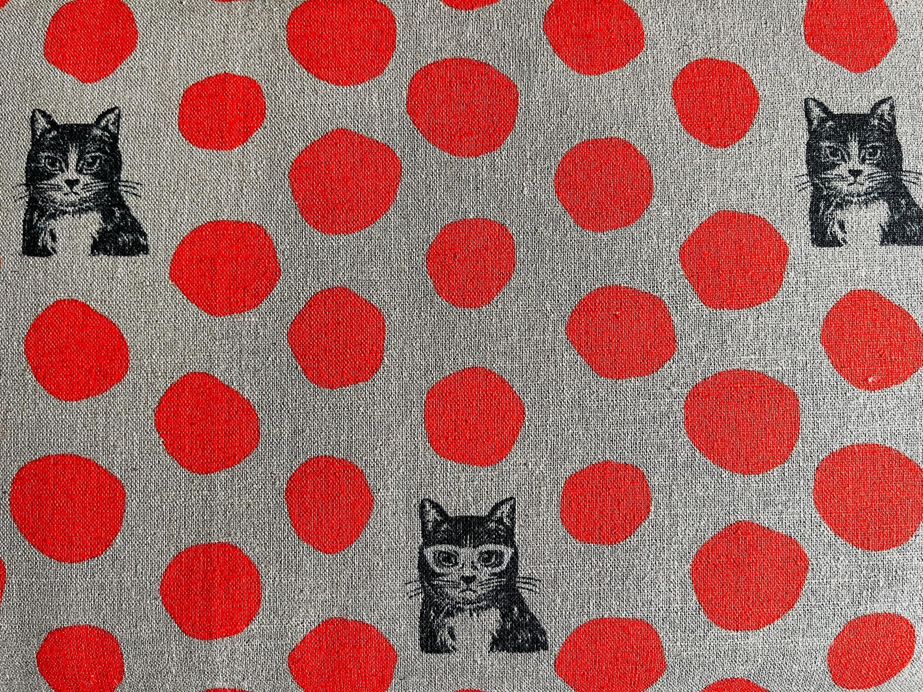 Cat - Cat Cotton Linen Canvas - Echino - Japanese Fabric - EYX 90000-900