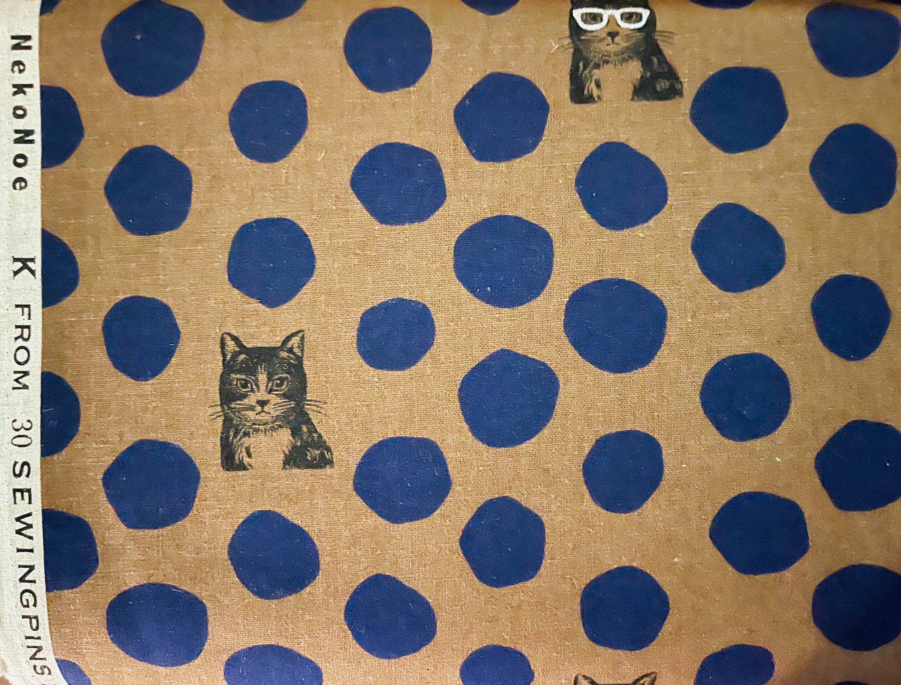 Cat - Cat Cotton Linen Canvas - Echino - Japanese Fabric - EYX 90000-900