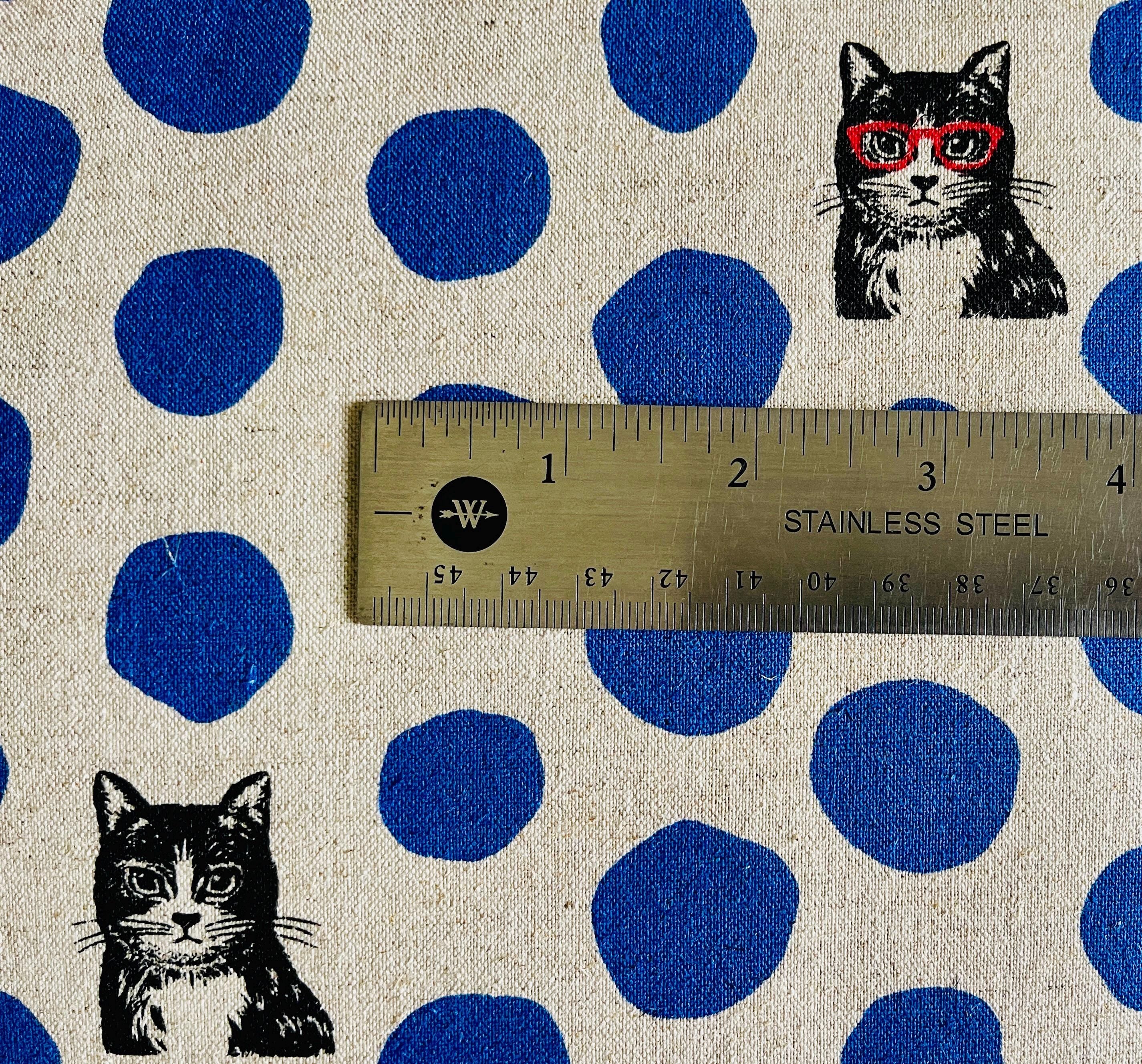 Cat - Cat Cotton Linen Canvas - Echino - Japanese Fabric - EYX 90000-900